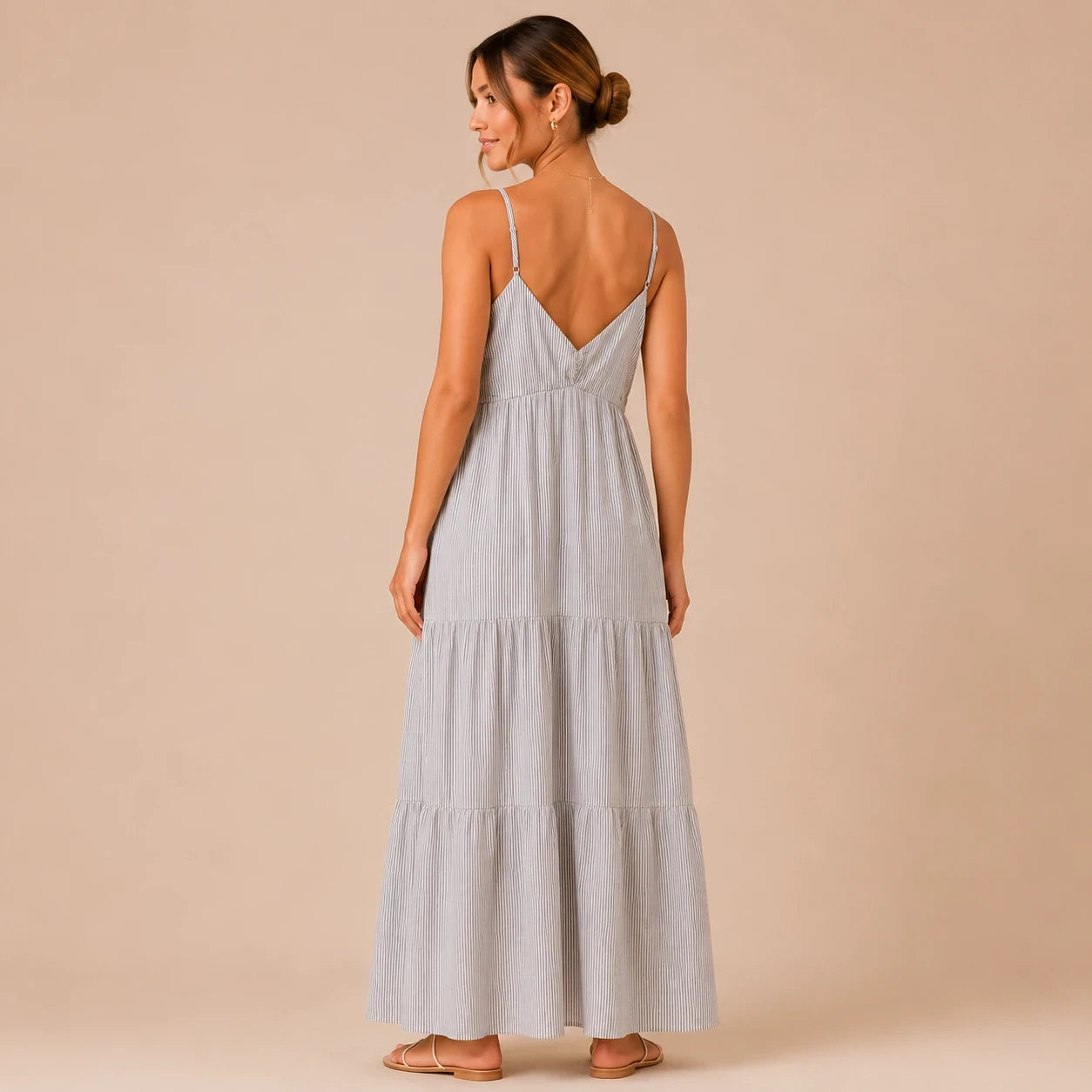 Breezy Stripe Tiered Maxi Dress