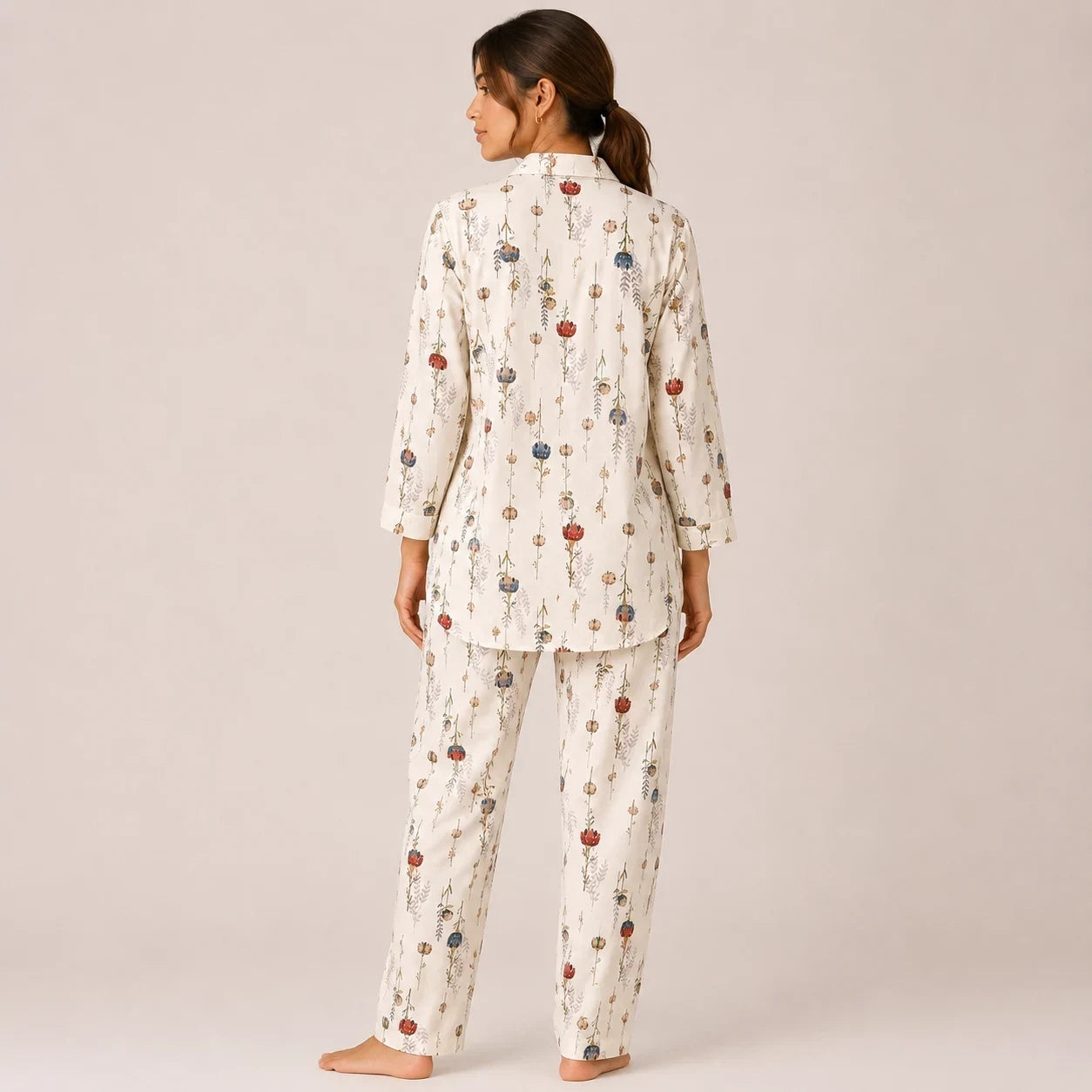 Cream Blue Floral Co-Ord