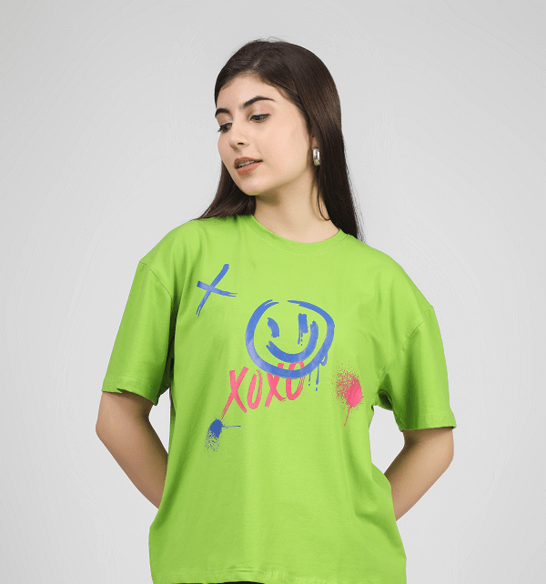 XOXO boxer t-shirt green