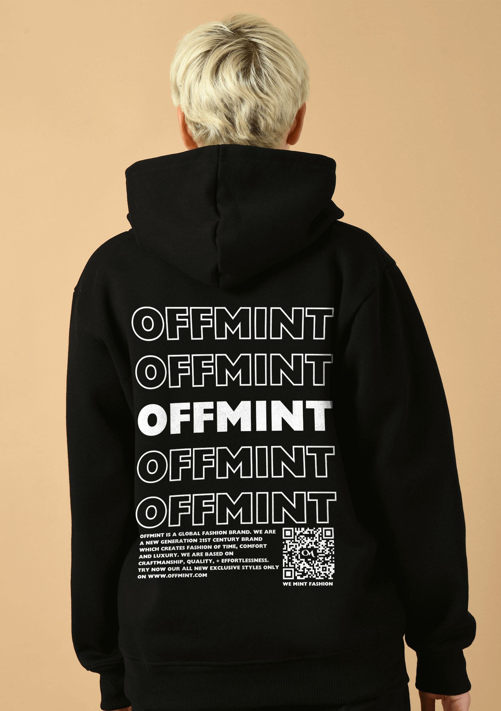 Offmint Printed Black Hoodie By Offmint