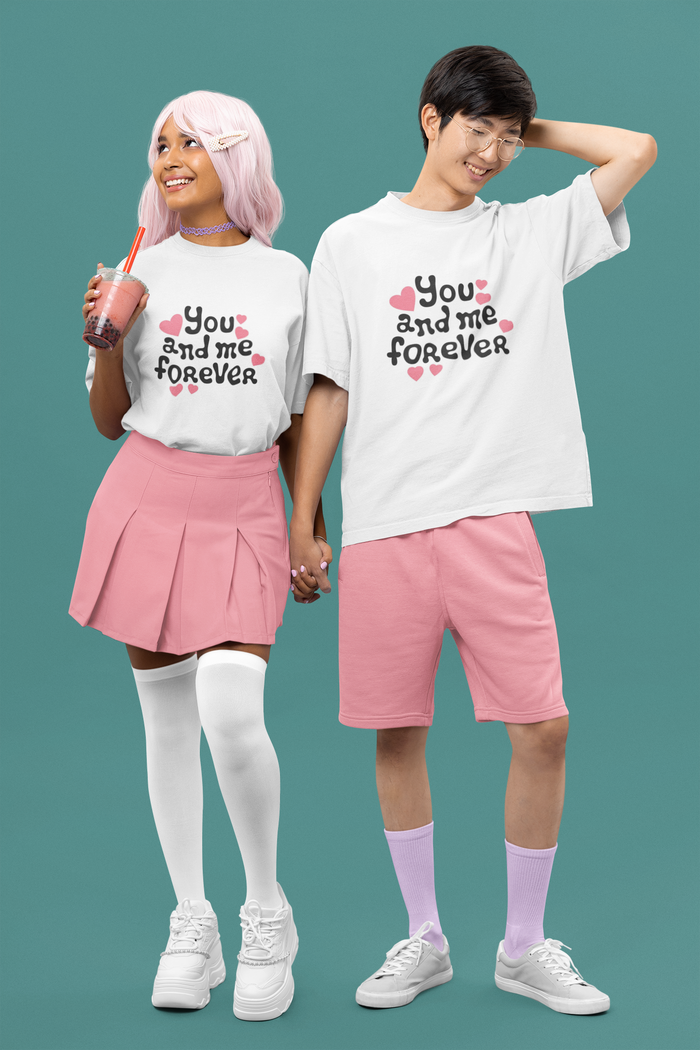 You And Me Forever Unisex T-Shirt By OFFMINT- Set of Two