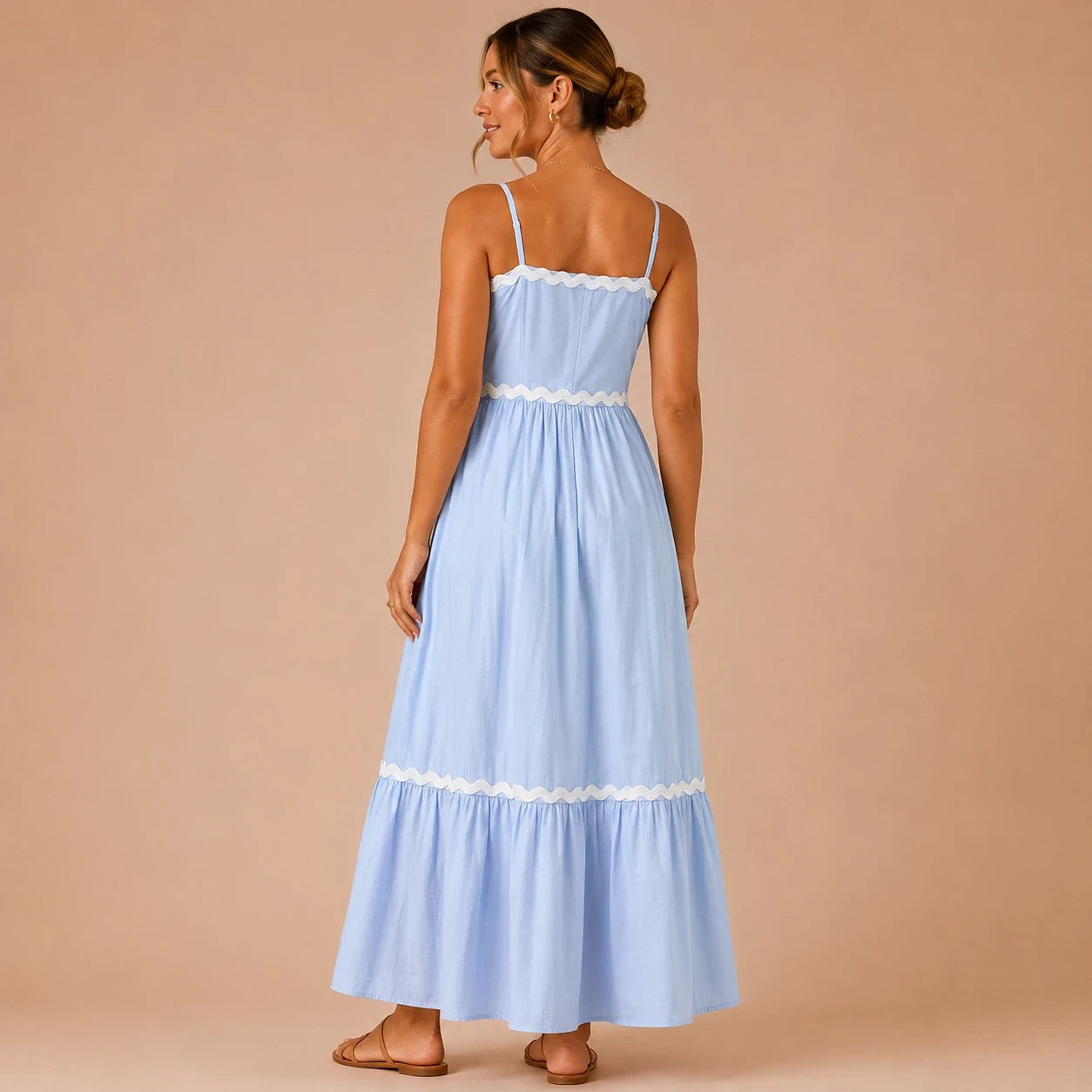 Sky Bloom Tiered Maxi Dress