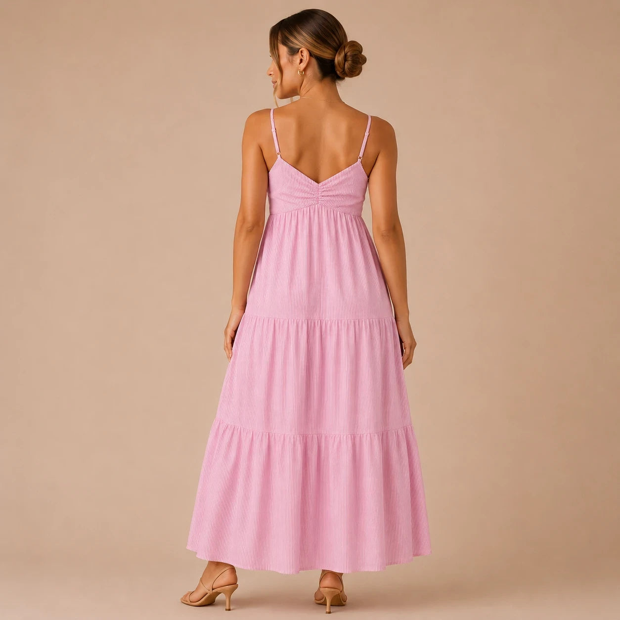 Blush Breeze Tiered Maxi Dress