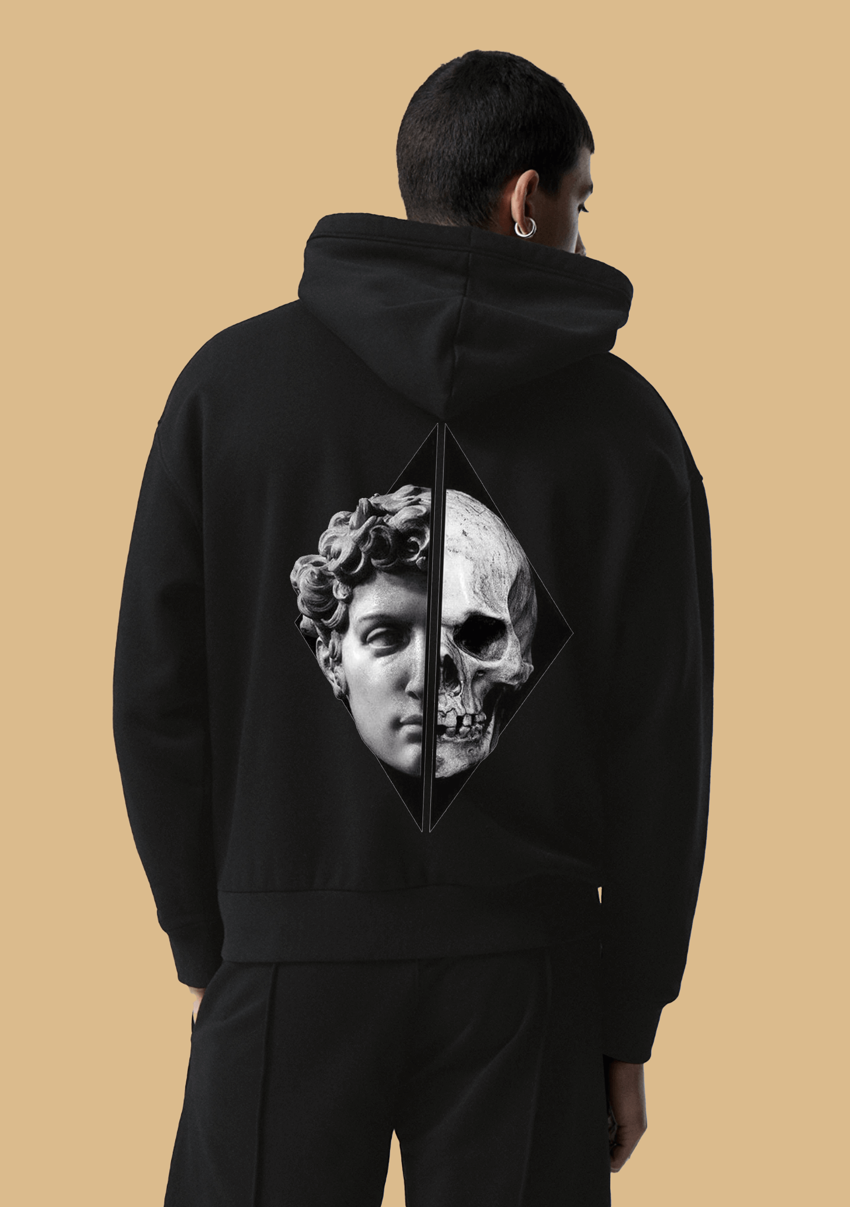 Skull Printed Black Hoodie By Offmint