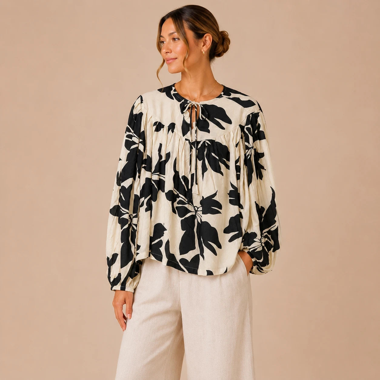 Noir Bloom Statement Top