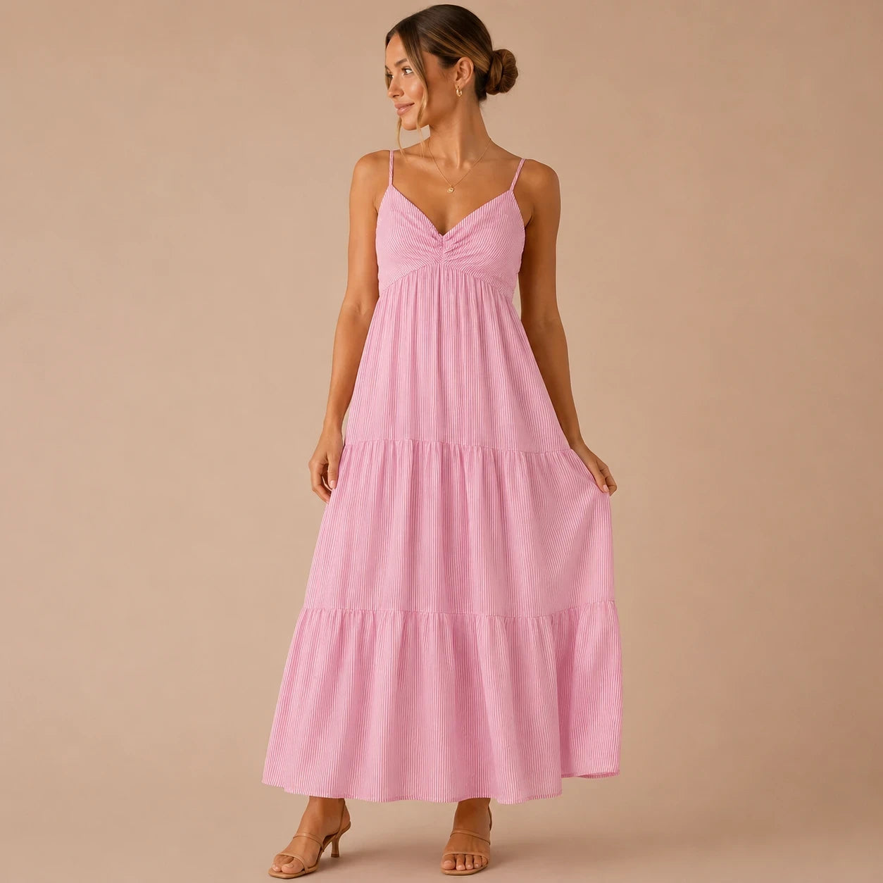 Blush Breeze Tiered Maxi Dress