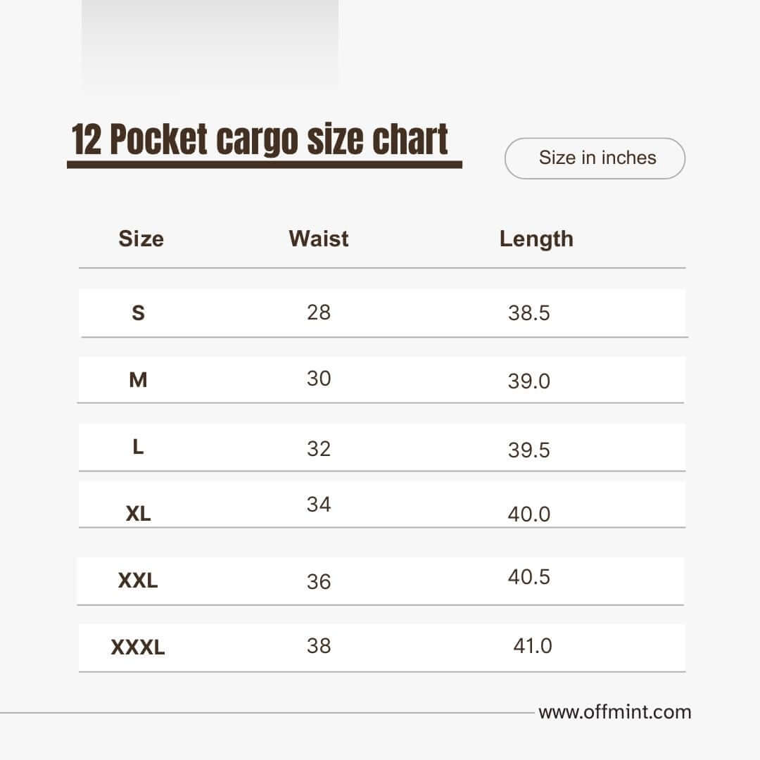12 Pocket Men's Cargo Navy Blue By Offmint