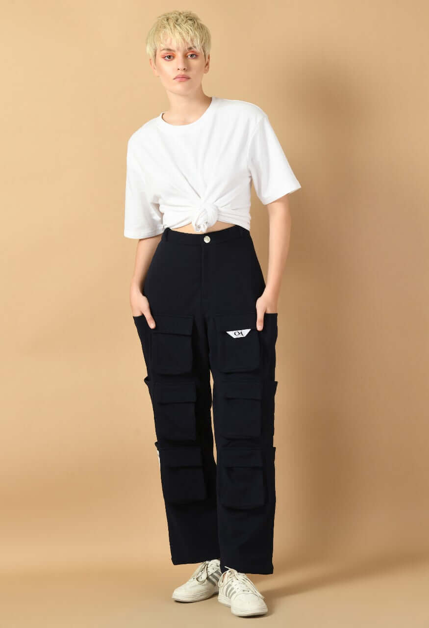 12 pocket blue color cargo