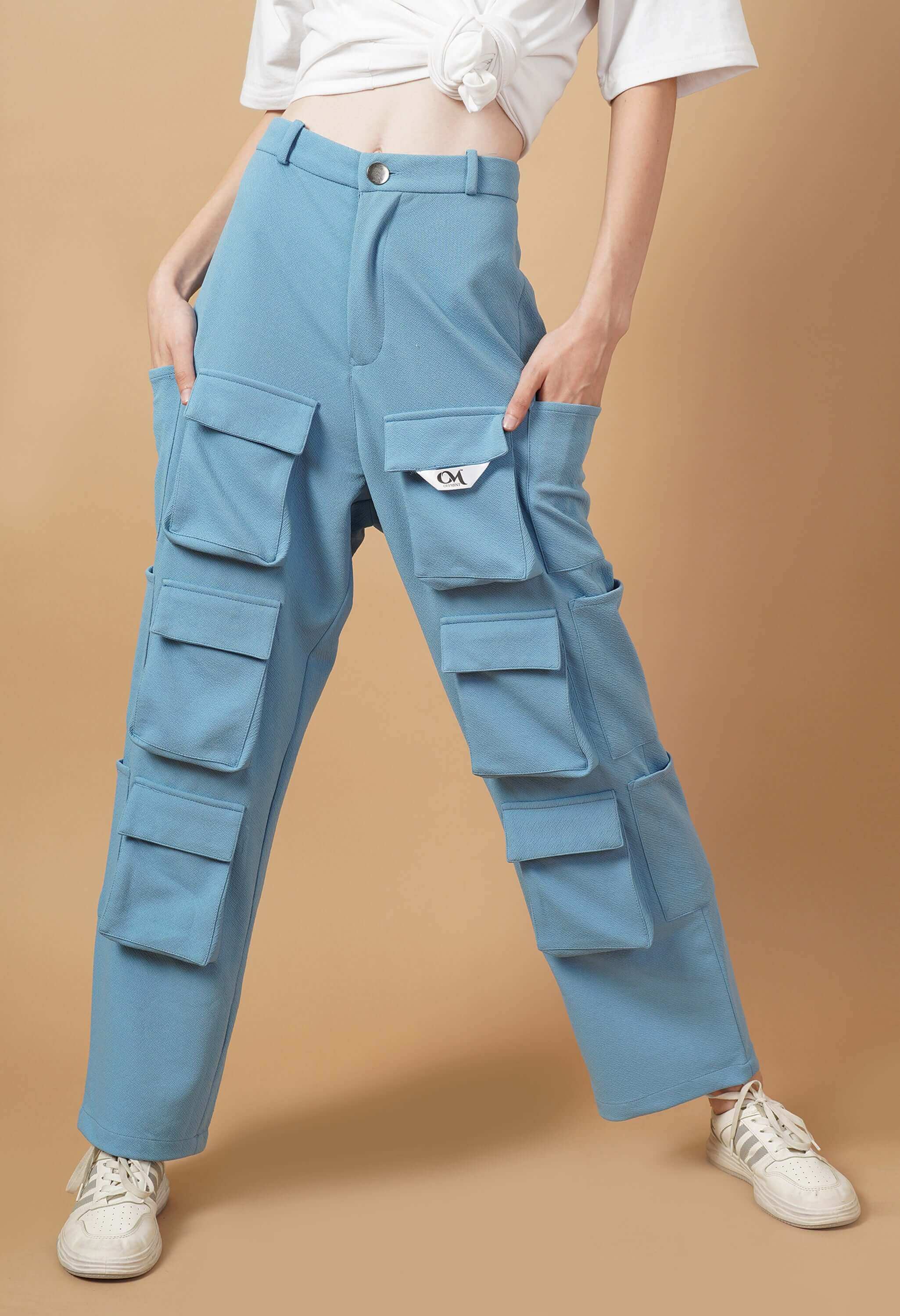 12 pocket cargo sky blue color by offmint