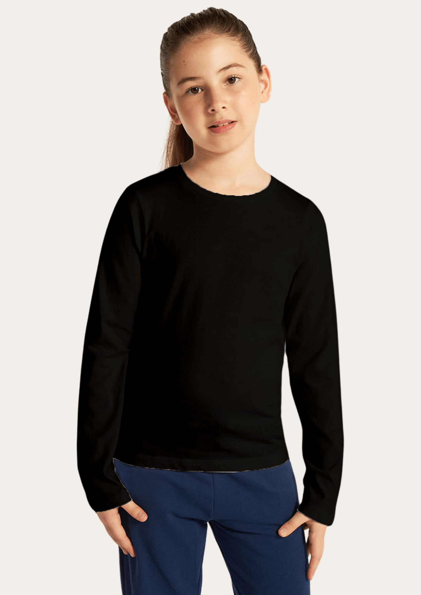 Black Full Sleeves Kids T-shirt By Offmint