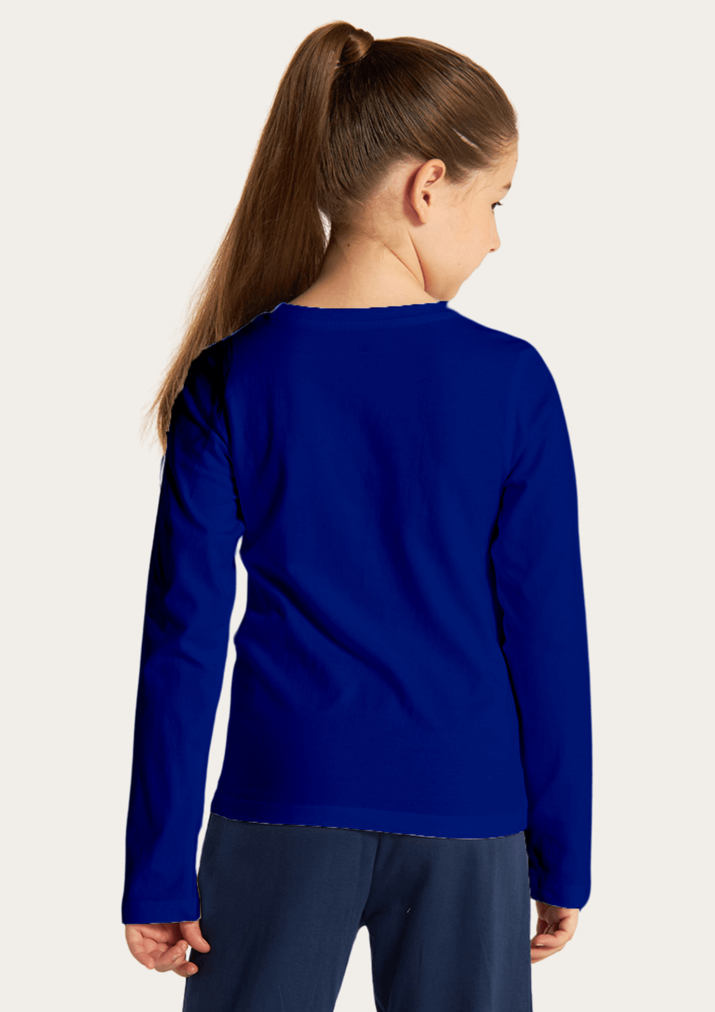 Astronaut On The Moon Printed Royal Blue Full Sleeves Kids T-shirt By Offmint