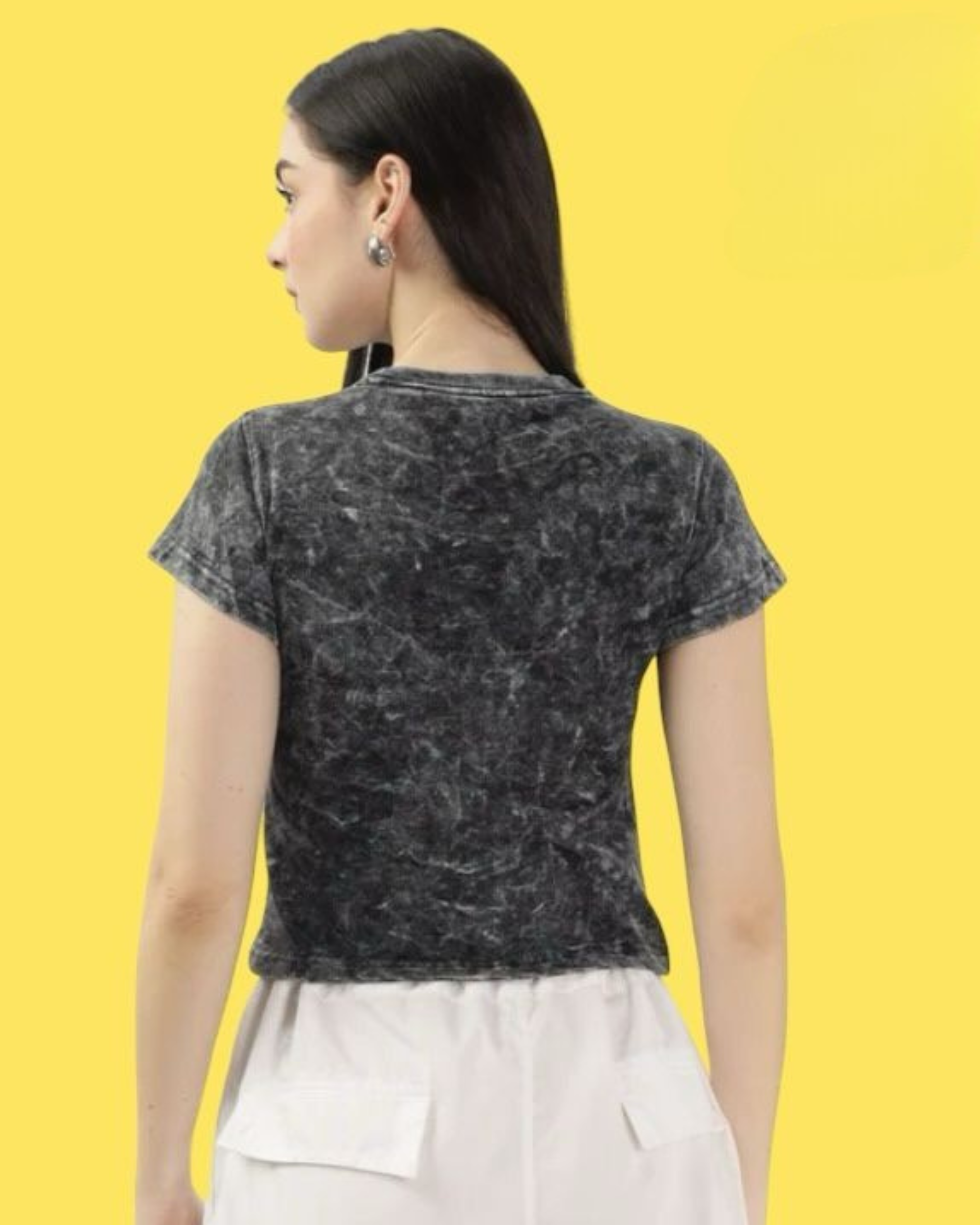 Charcoal Acid-Wash Fitted Tee