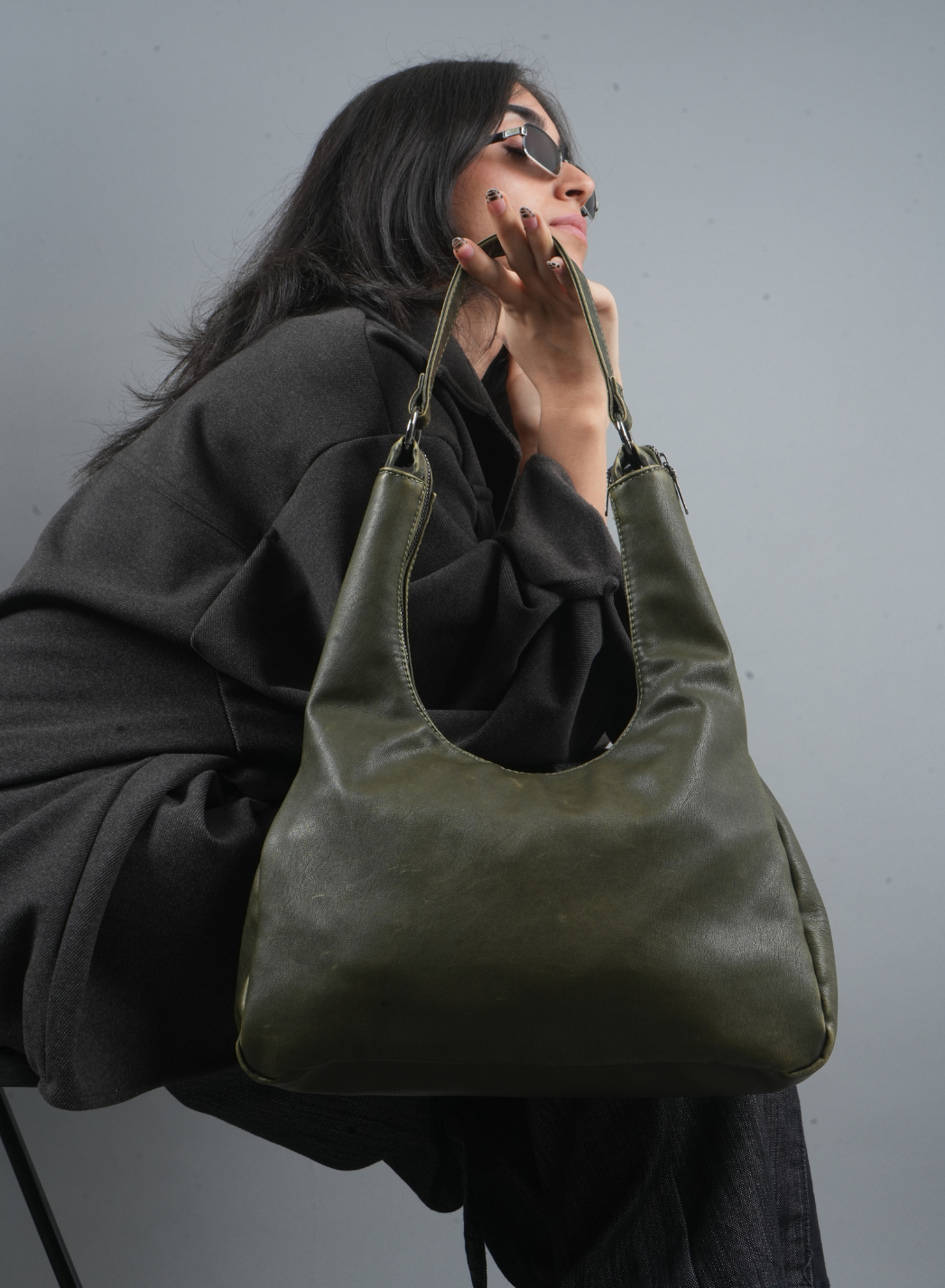 Olive Leather Hobo