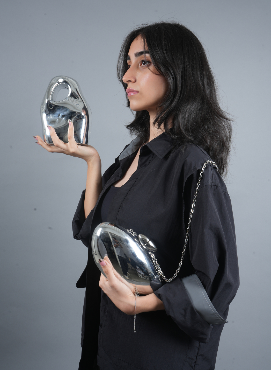 Liquid Chrome Shoulder Bag