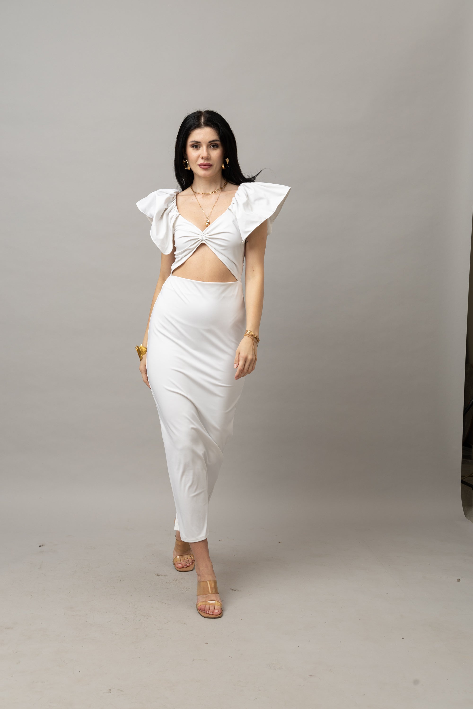 Ivory Muse Cut-Out Midi Set