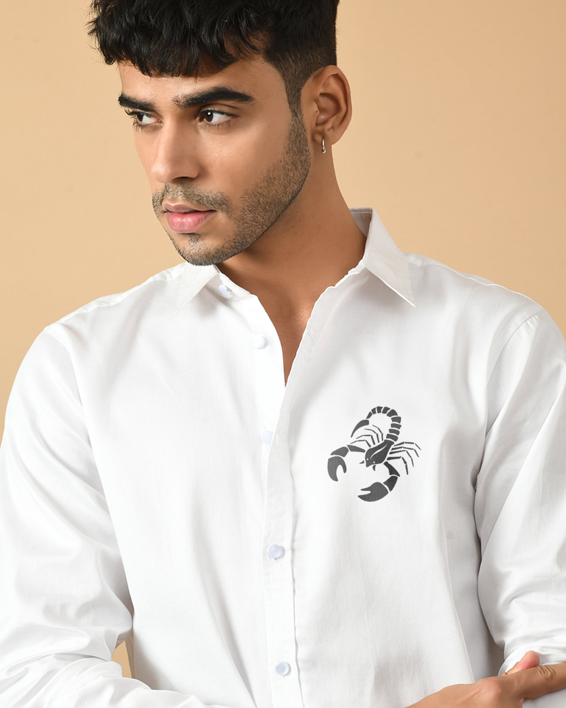 Scorpio Zodiac SIgn White ClubWear Shirt By Offmint