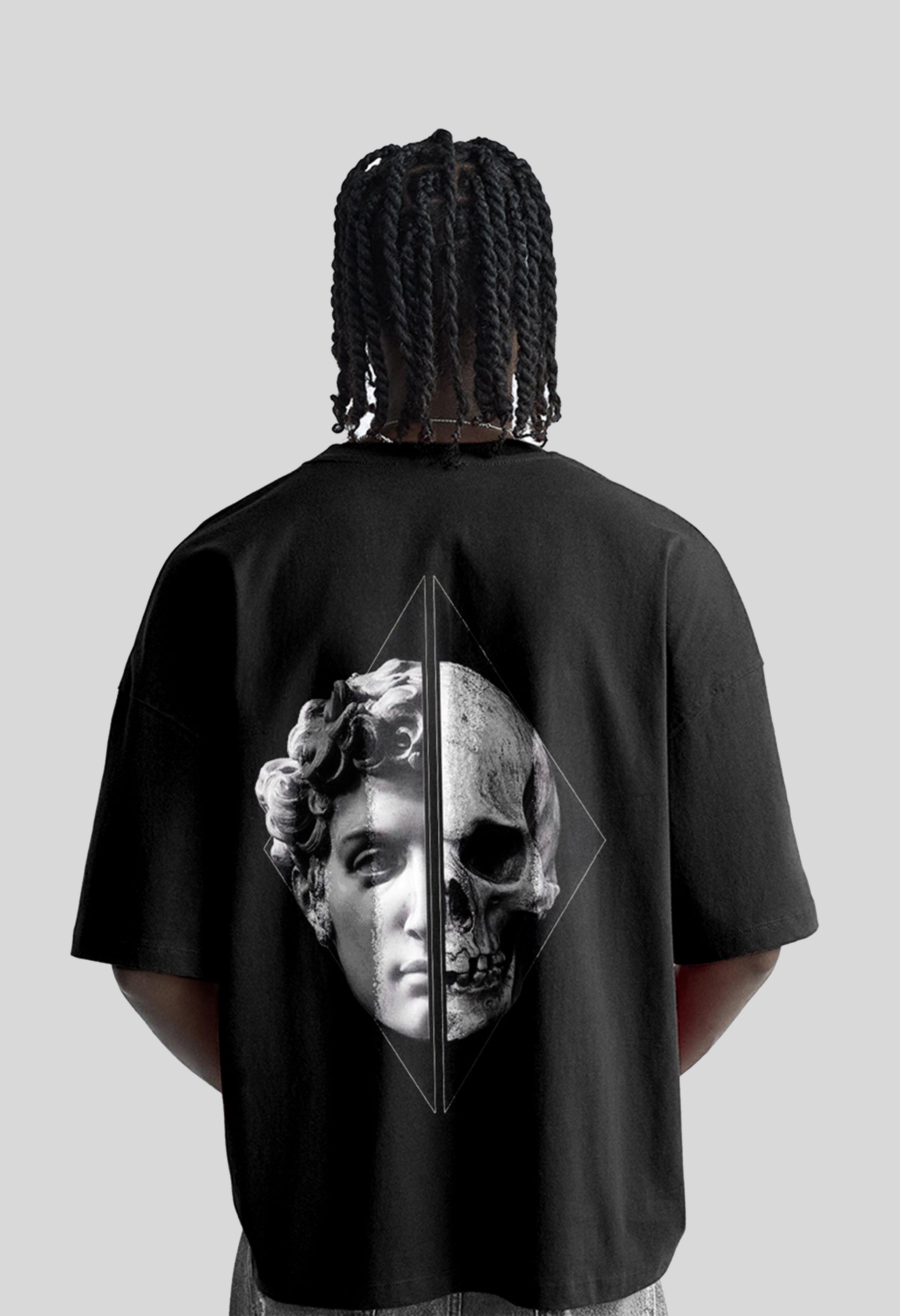 Skull Diamond Printed Oversized T-Shirt By Offmint