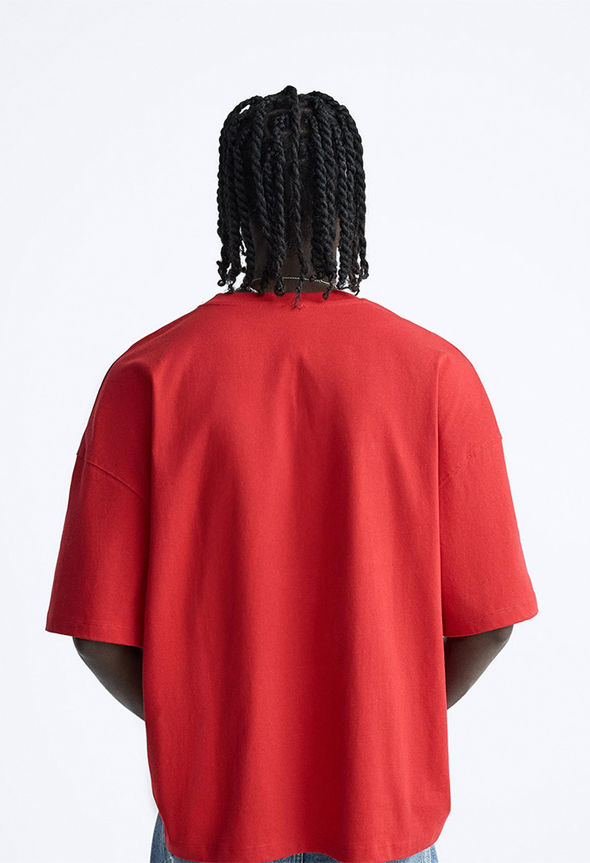 Red  Oversized  T-shirt By Offmint