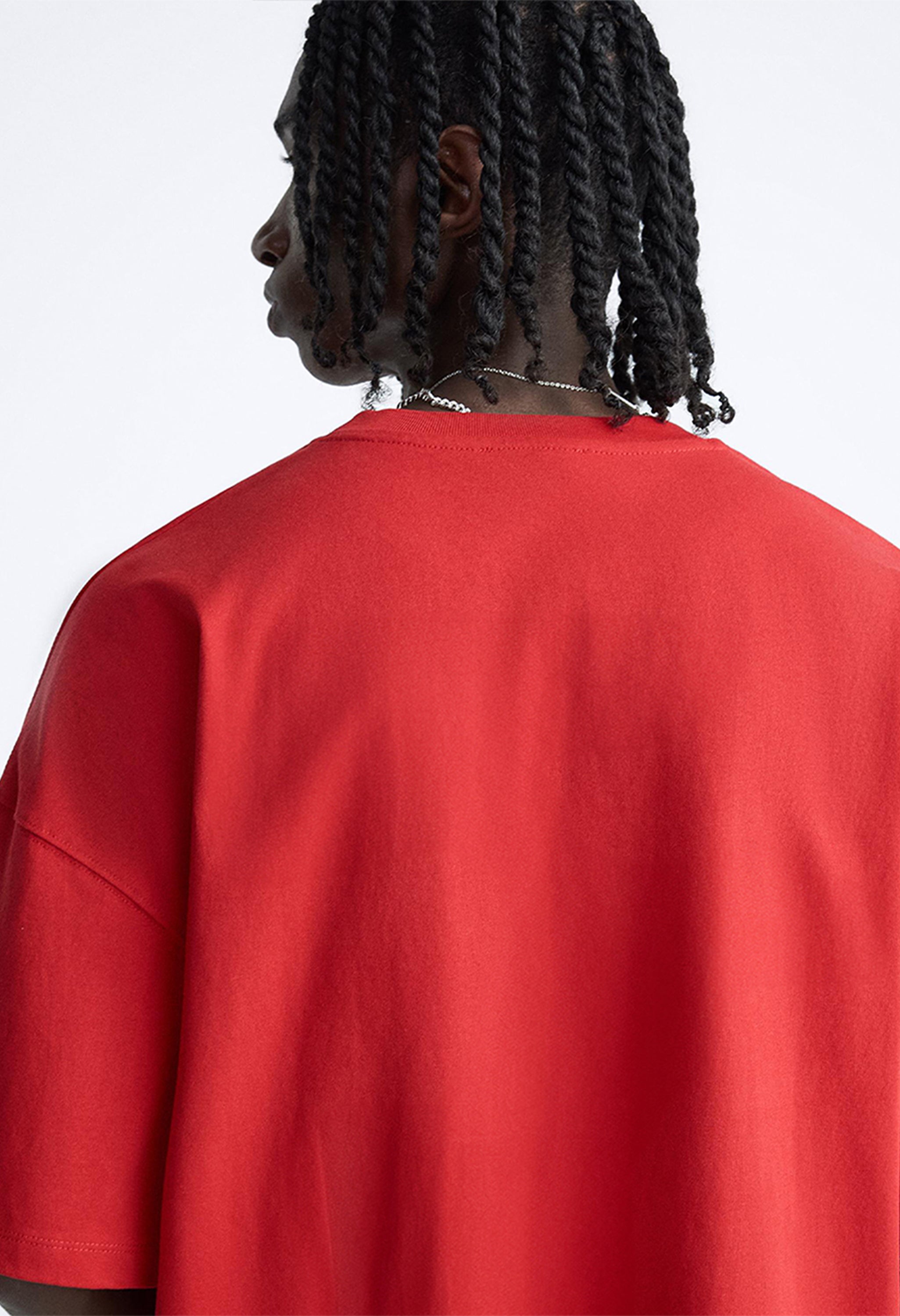 Nasa Red Oversized T-shirts By Offmint