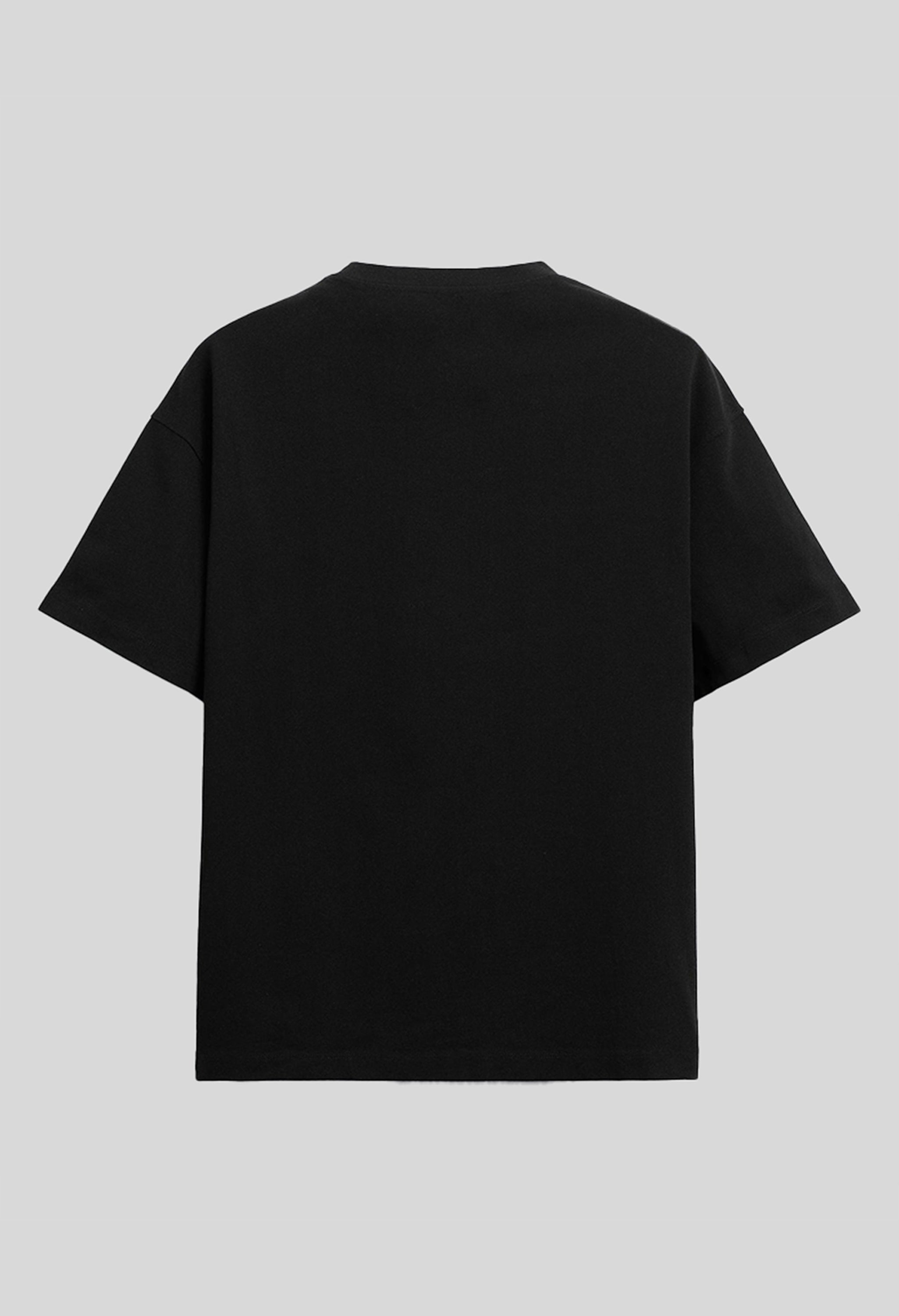 Bomber Man Printed Black Oversized T-Shirt By Offmint