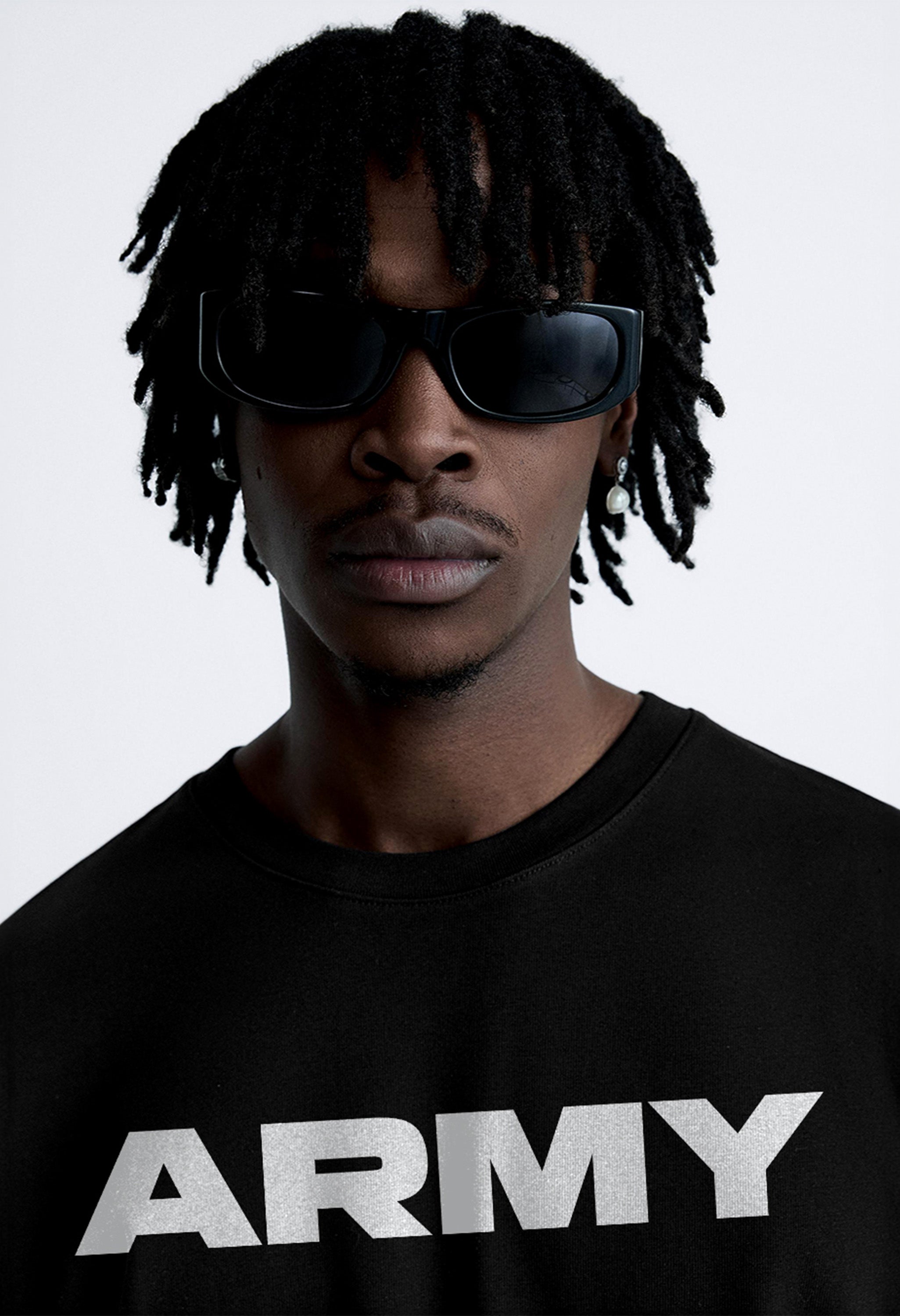 Indian Army Black Oversized T-shirt by offmint
