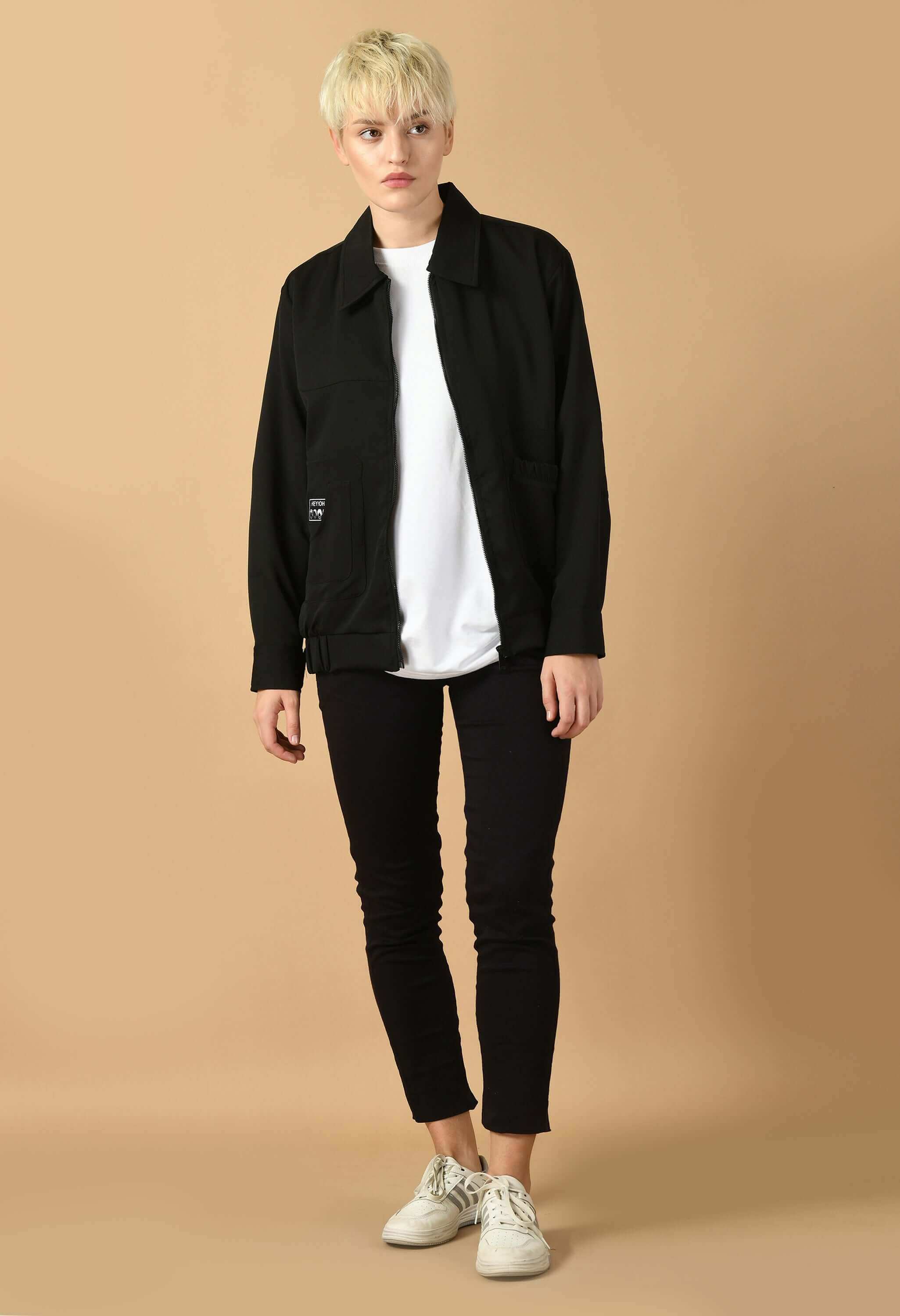 Black color bomber jacket's by offmint