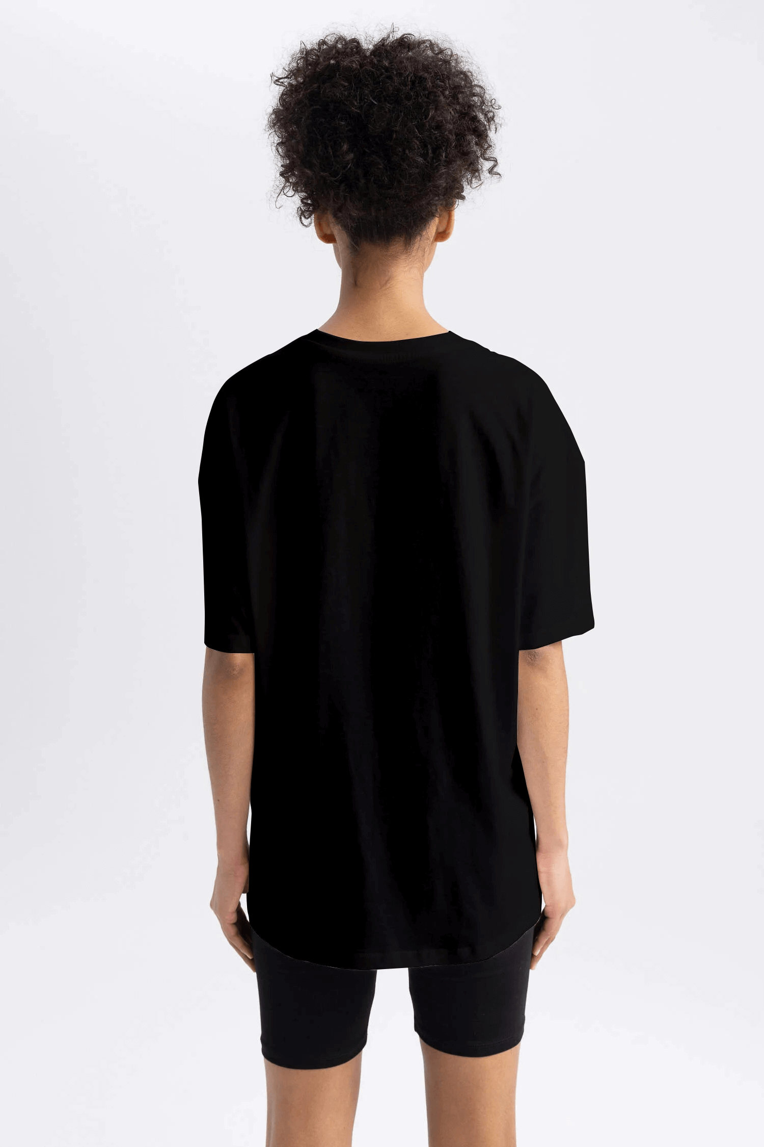 Black color bomber man oversized t-shirt 