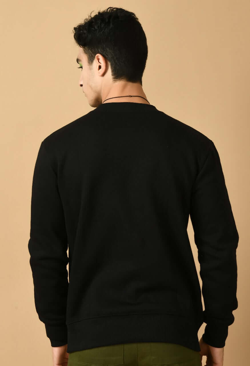 Black red rose printed sweatshirt by offmint