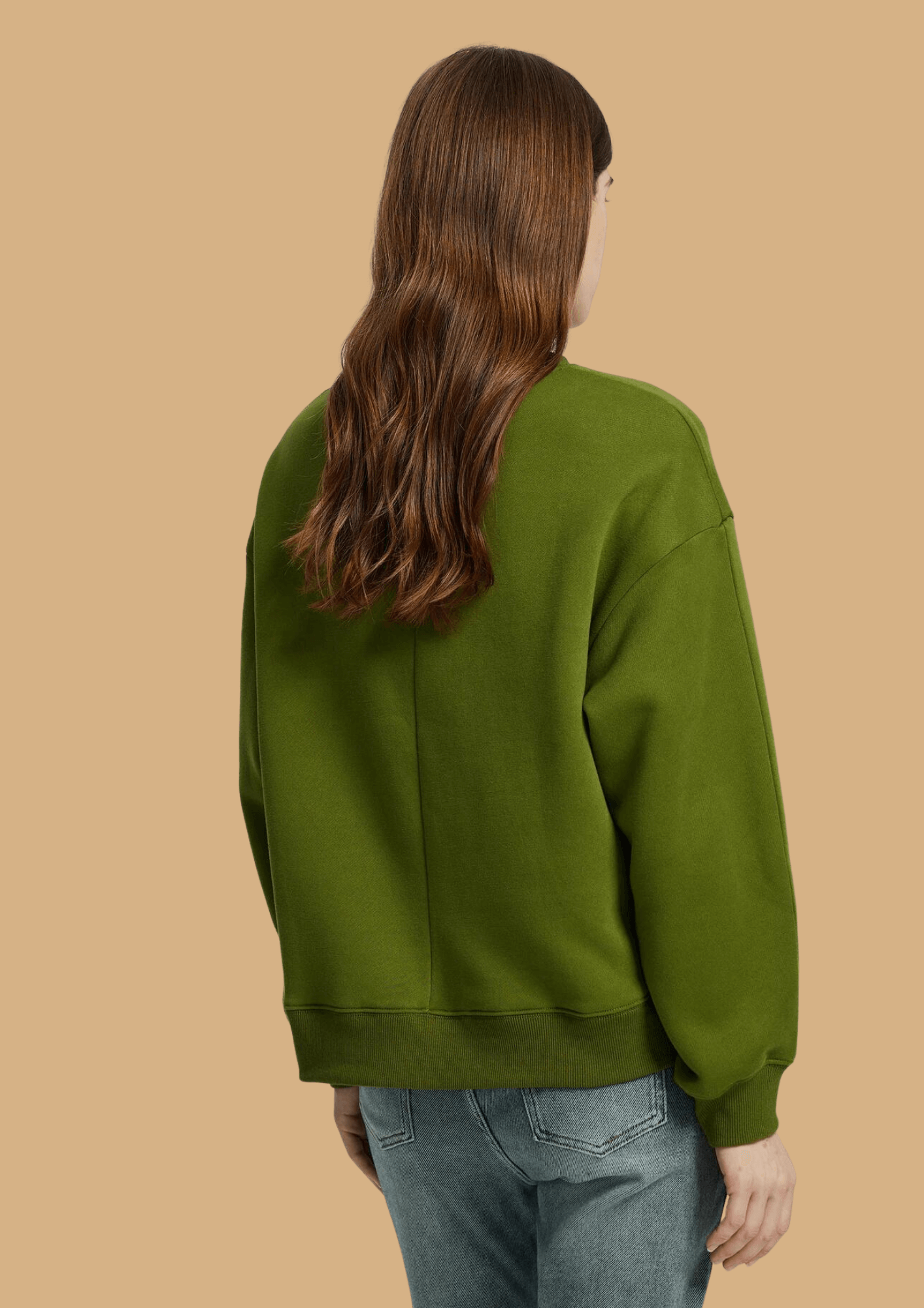 Brain printed olive green color women's sweatshirt 
