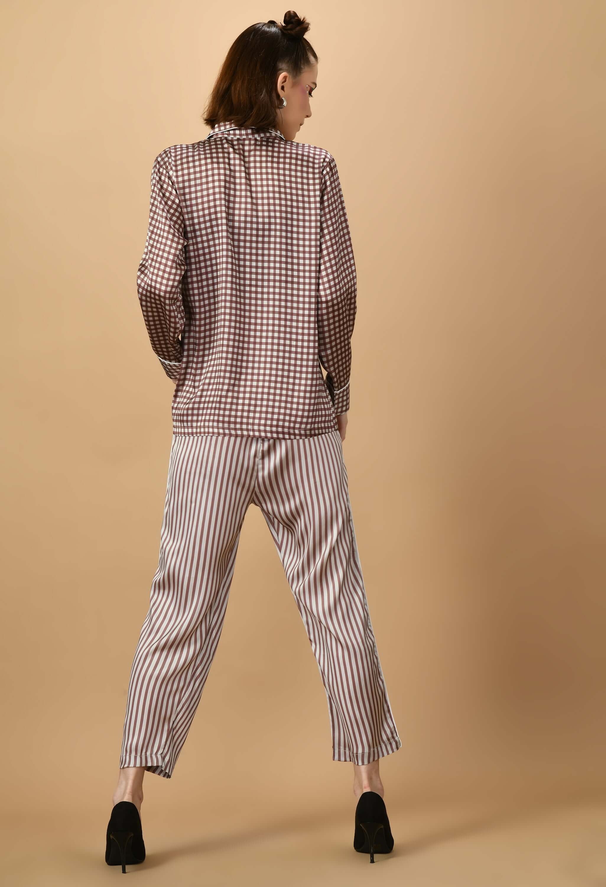 Brown lines women's co-ord set by offmint