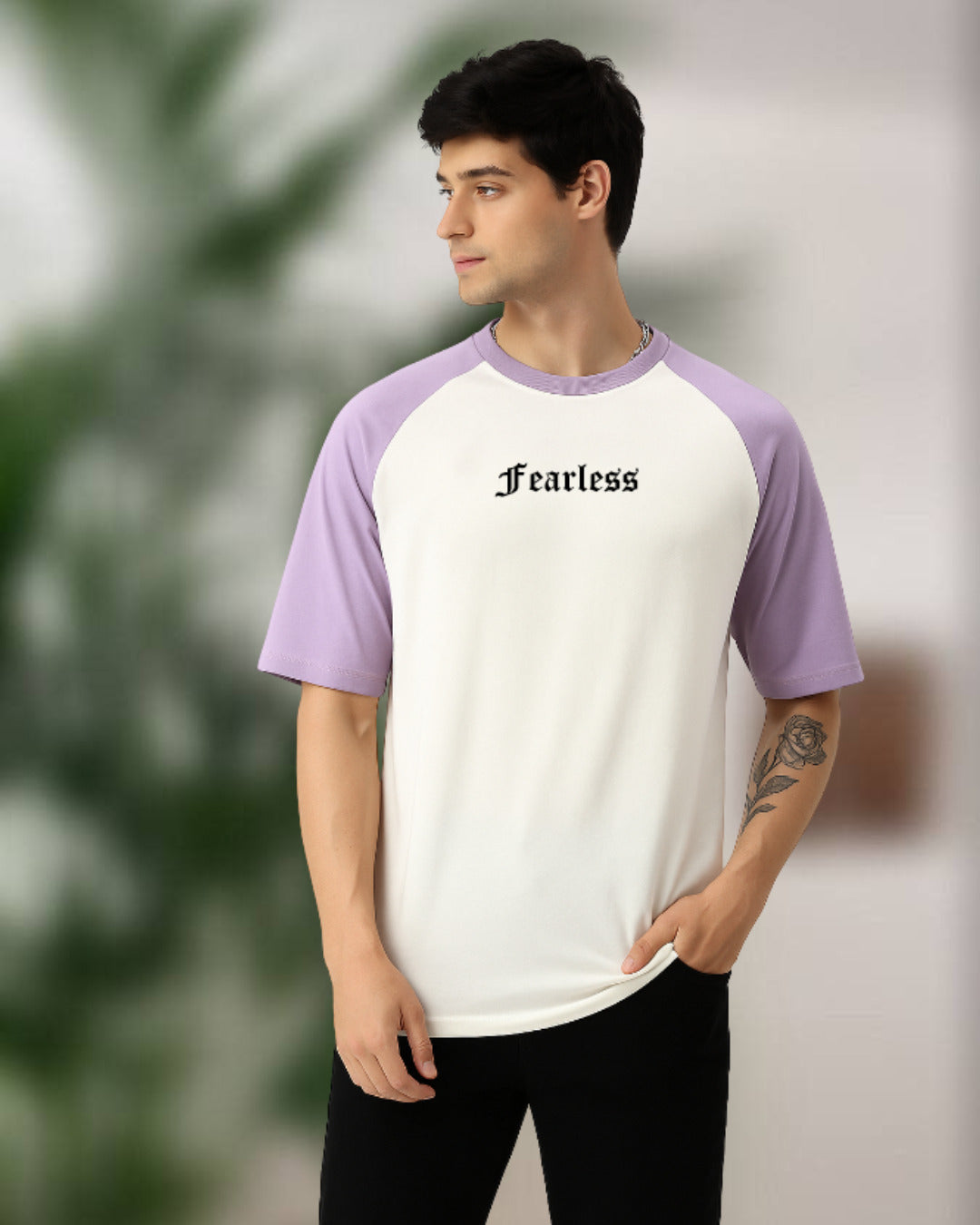 Men Printed White Drop Shoulder Oversized T-shirt