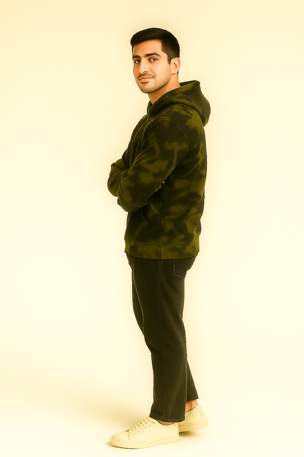 Olive Acid Wash Hoodie
