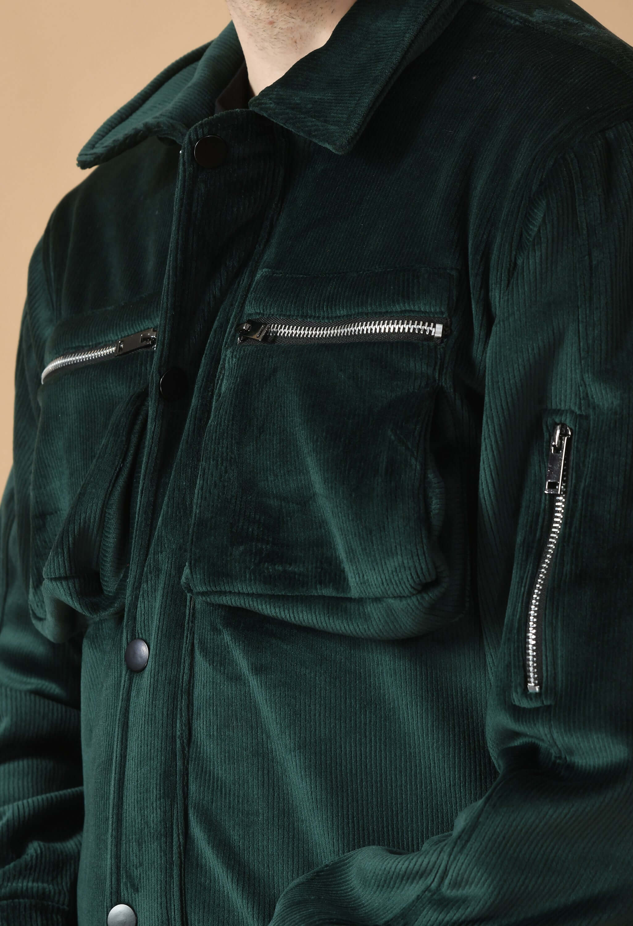 Forest Green Corduroy Jacket By Offmint