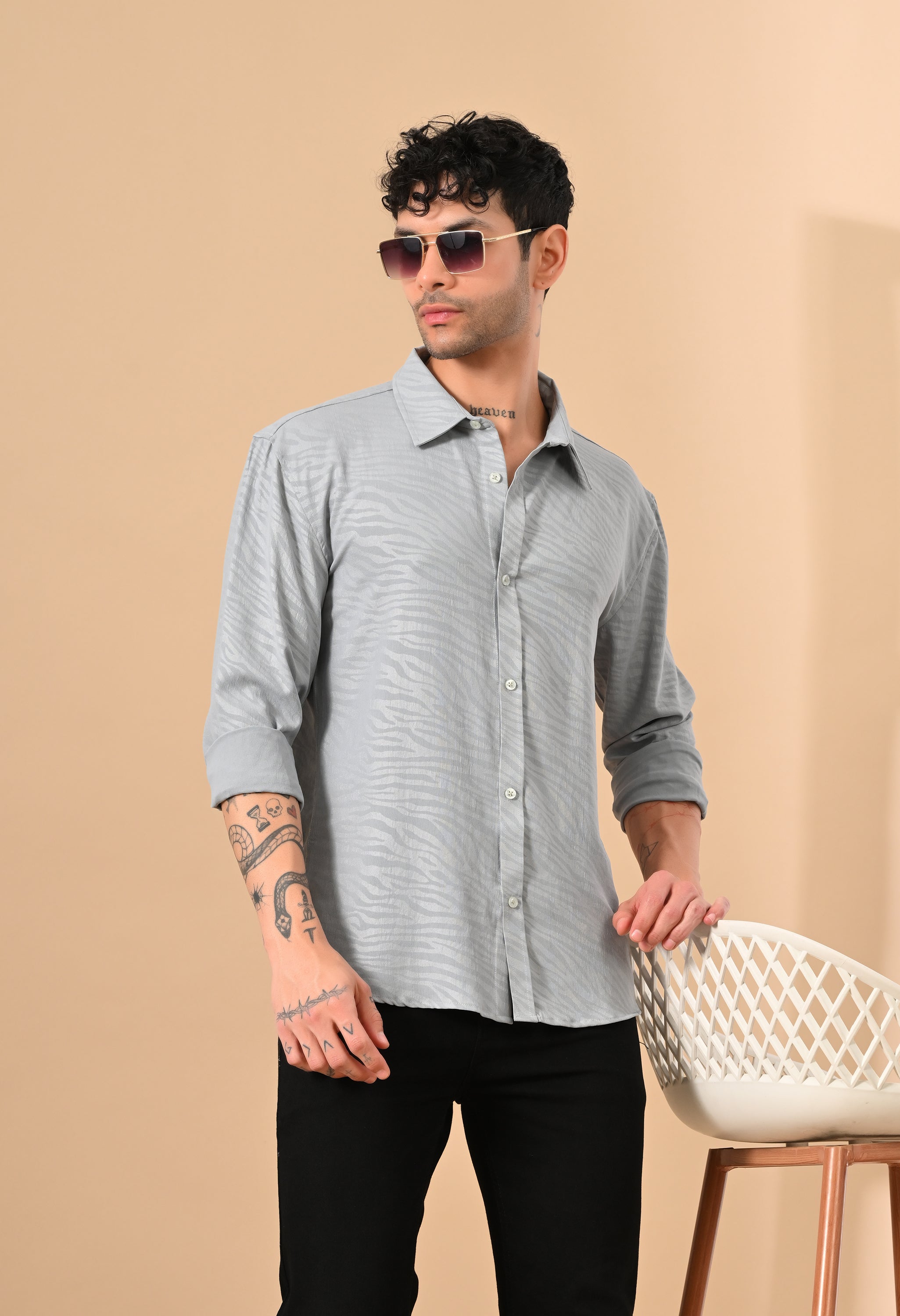 Textured Grey Shirt