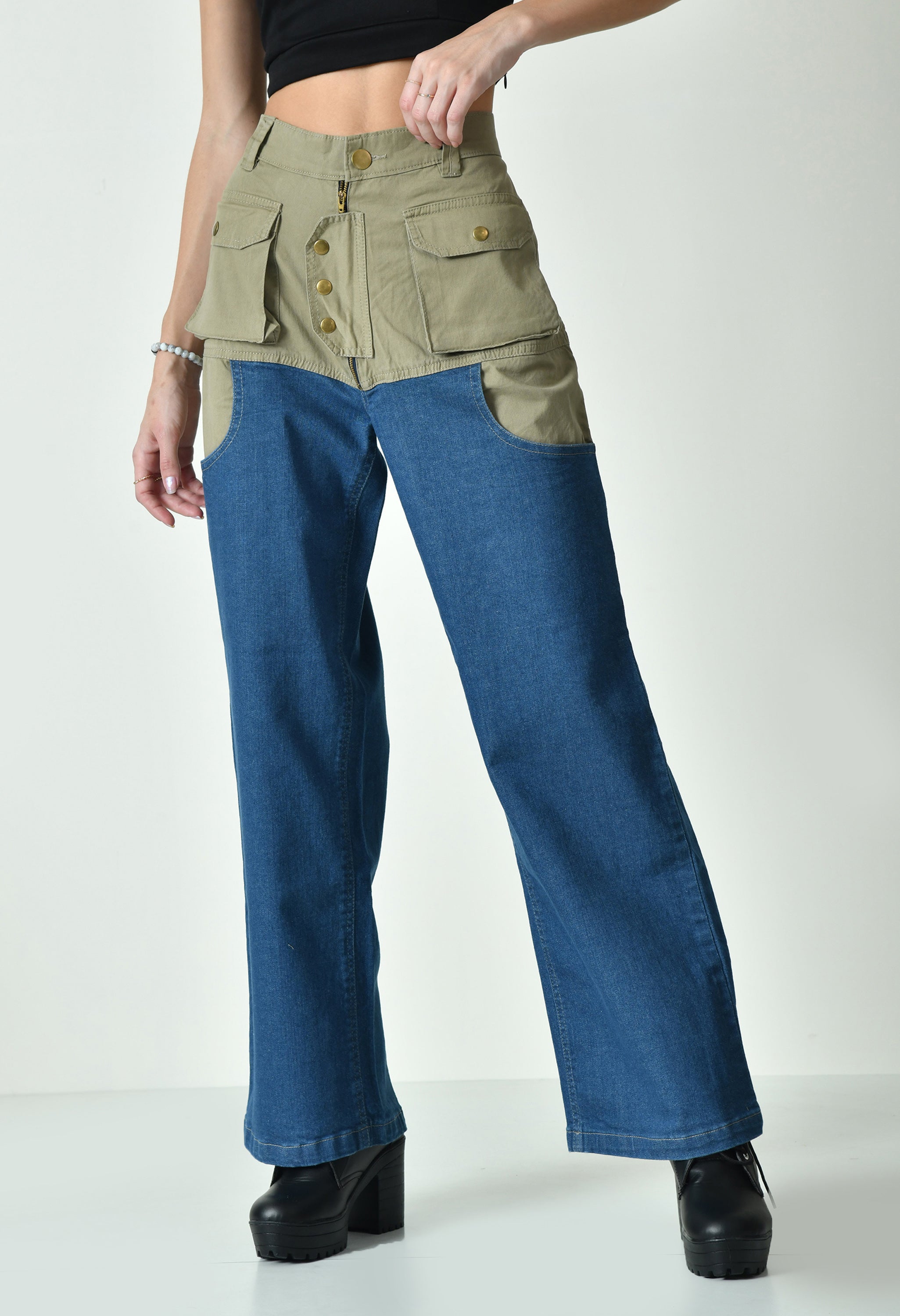Dual-Color Jeans