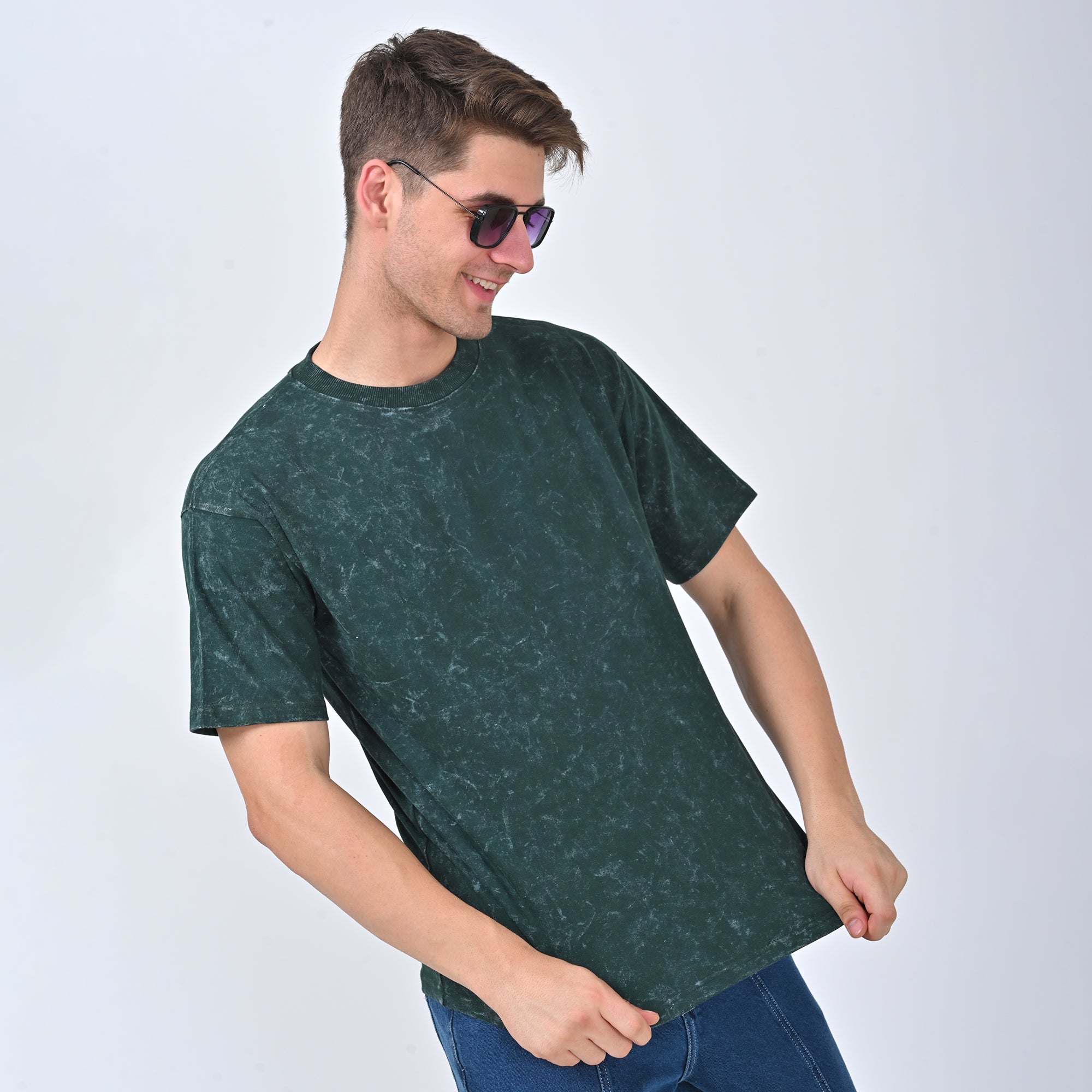 Forest Acid-Wash Oversized T-Shirt