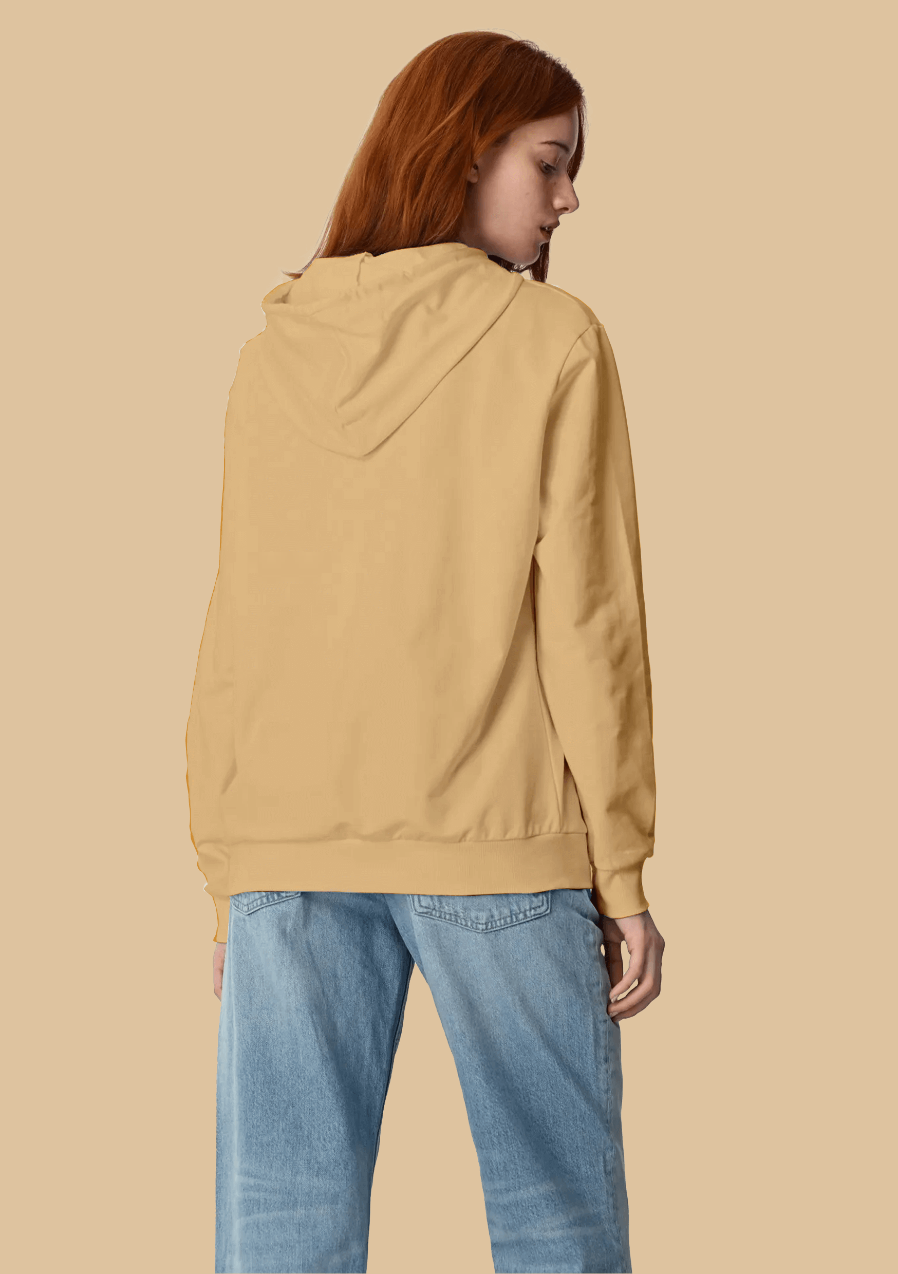 Hustle printed beige hoodie