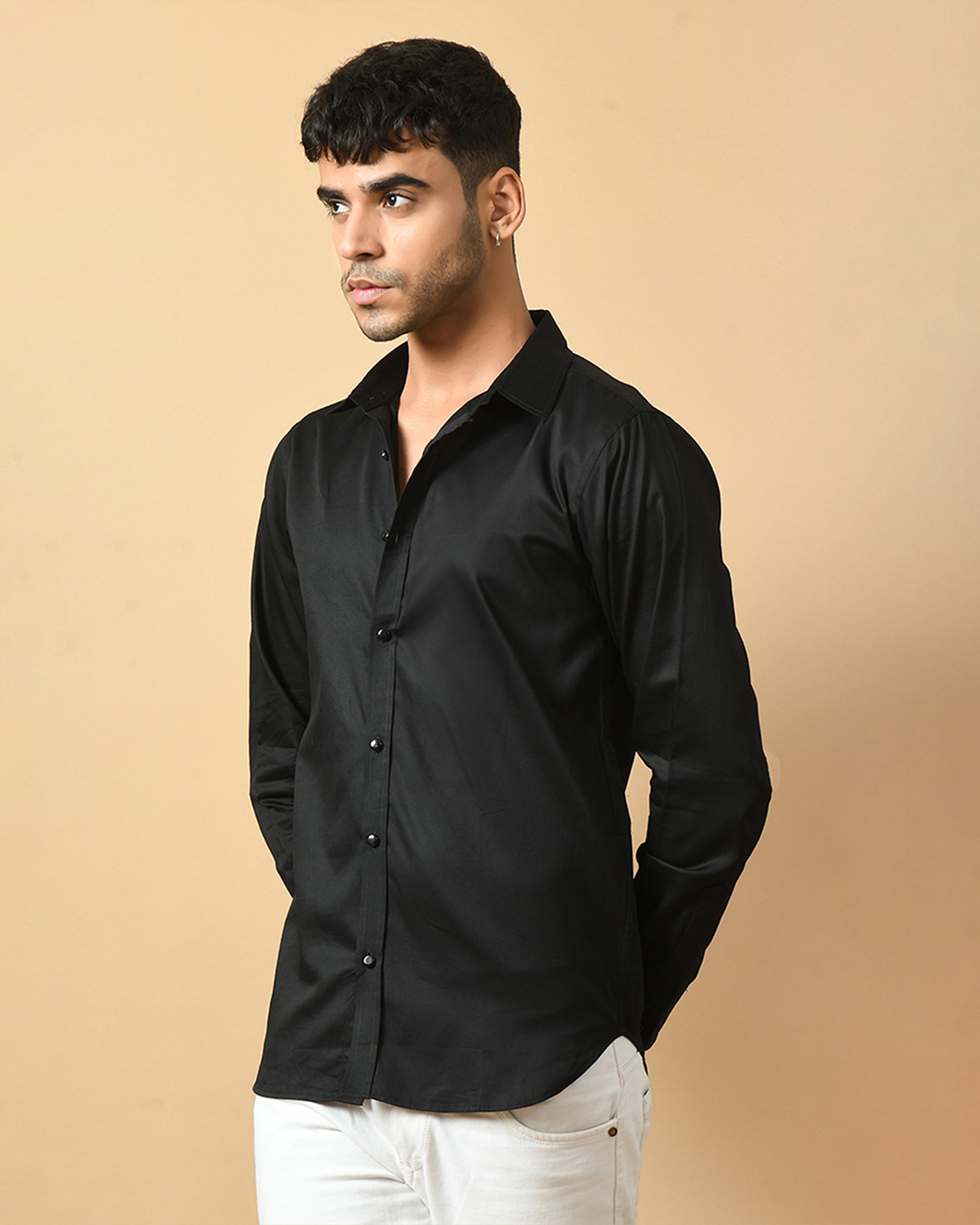 Wings Printed Black Shirt By Offmint
