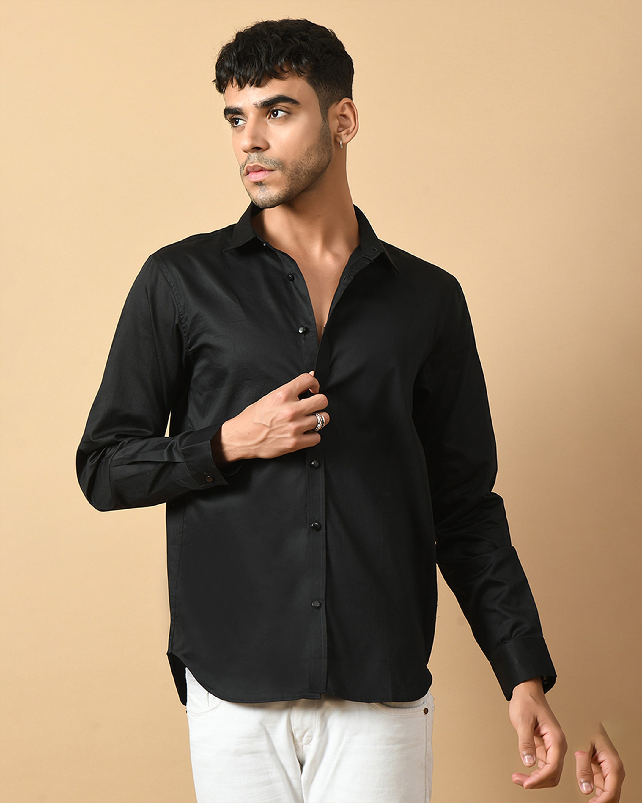 Wings Printed Black Shirt By Offmint