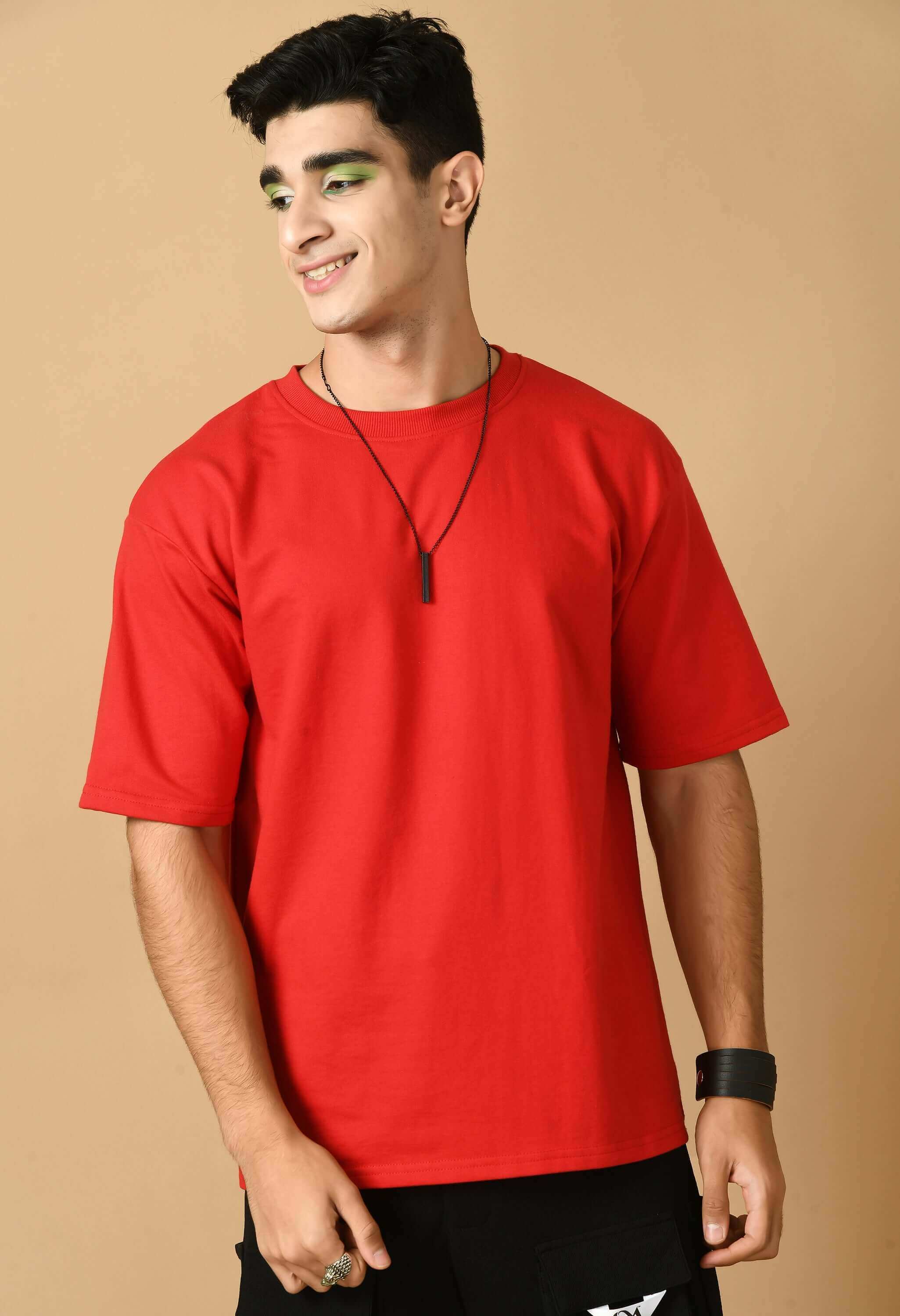 I am not perfect printed red color oversized by offmint