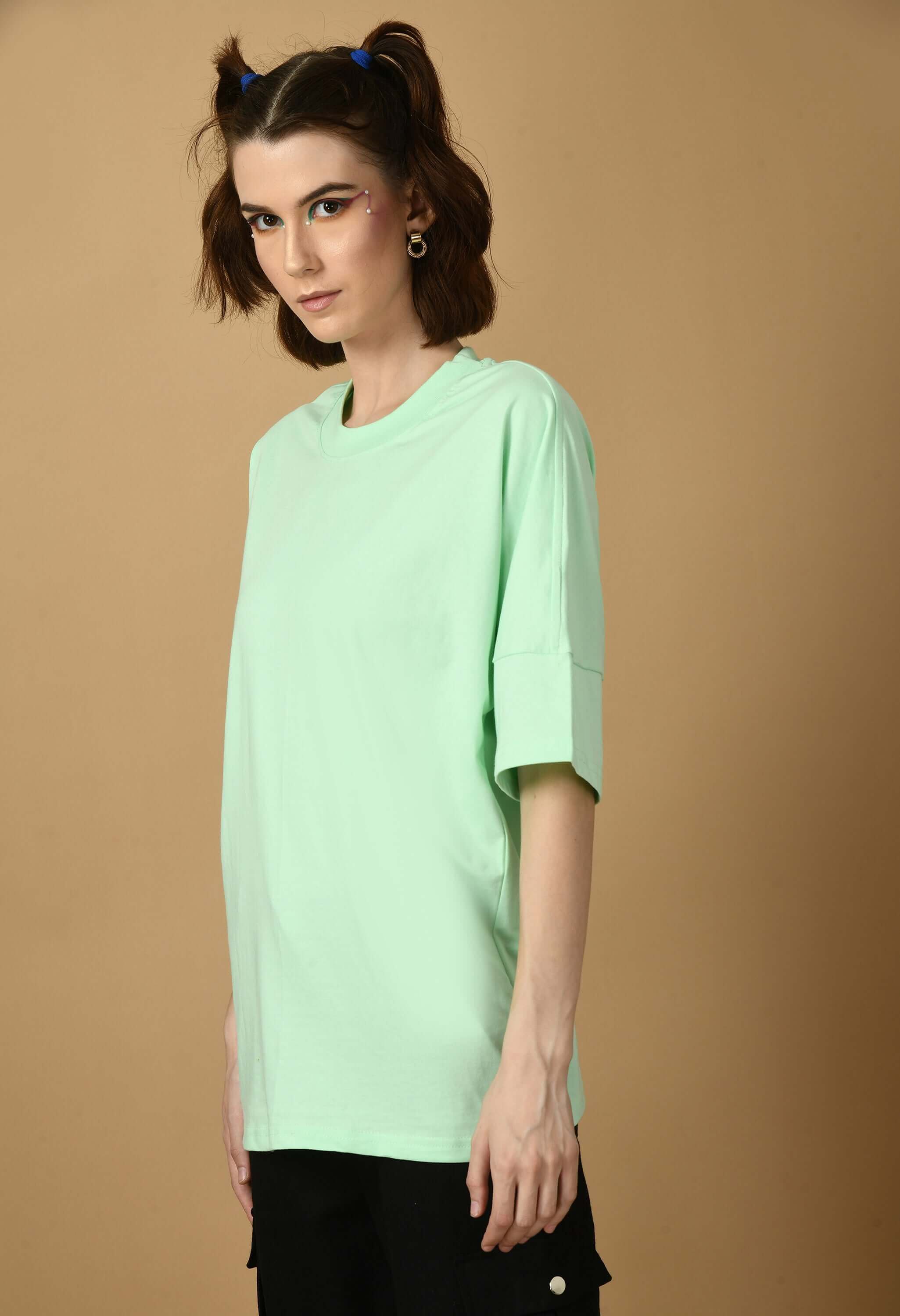 Mint green color oversized t-shirt