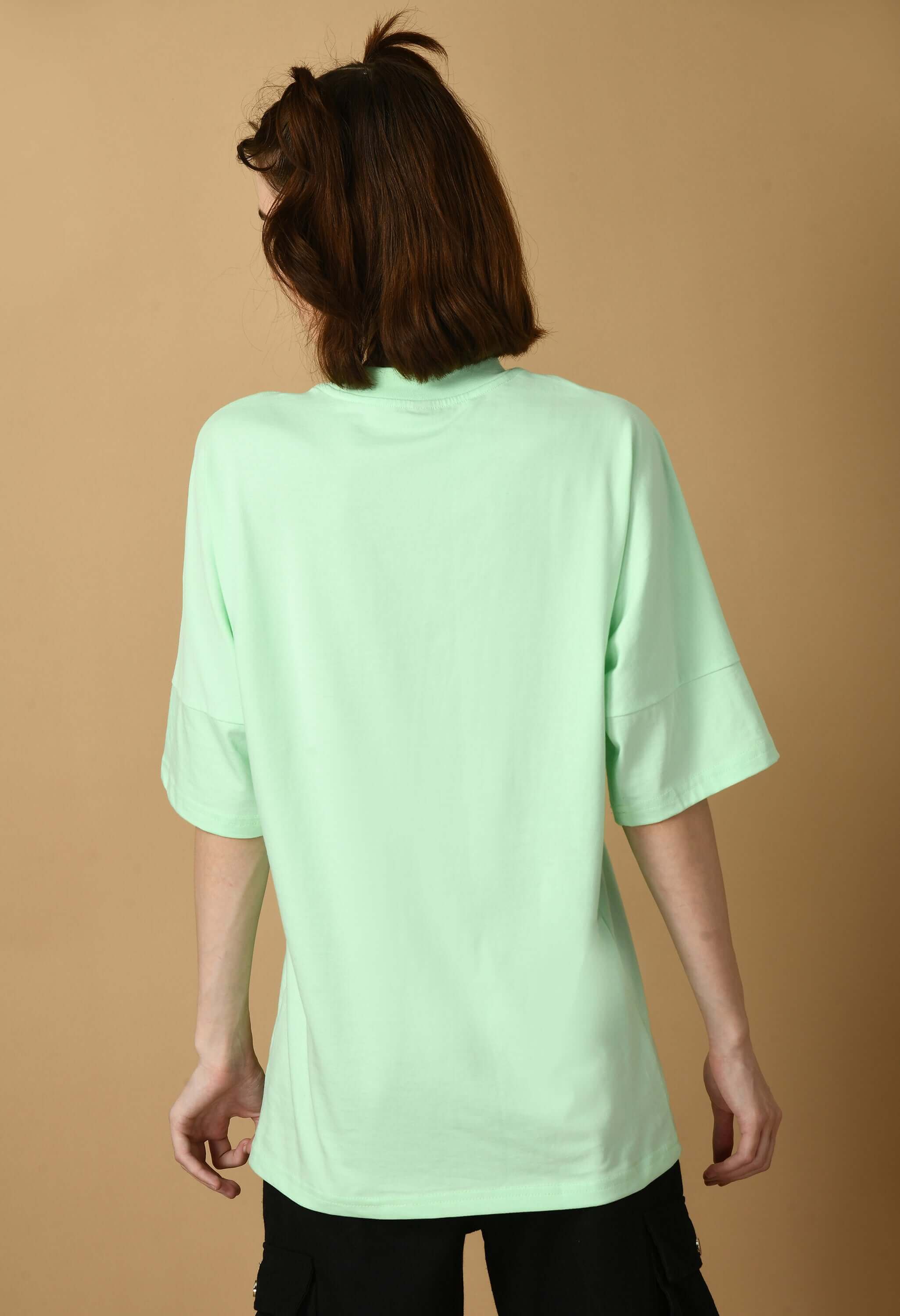 Mint green color women's oversized t-shirt