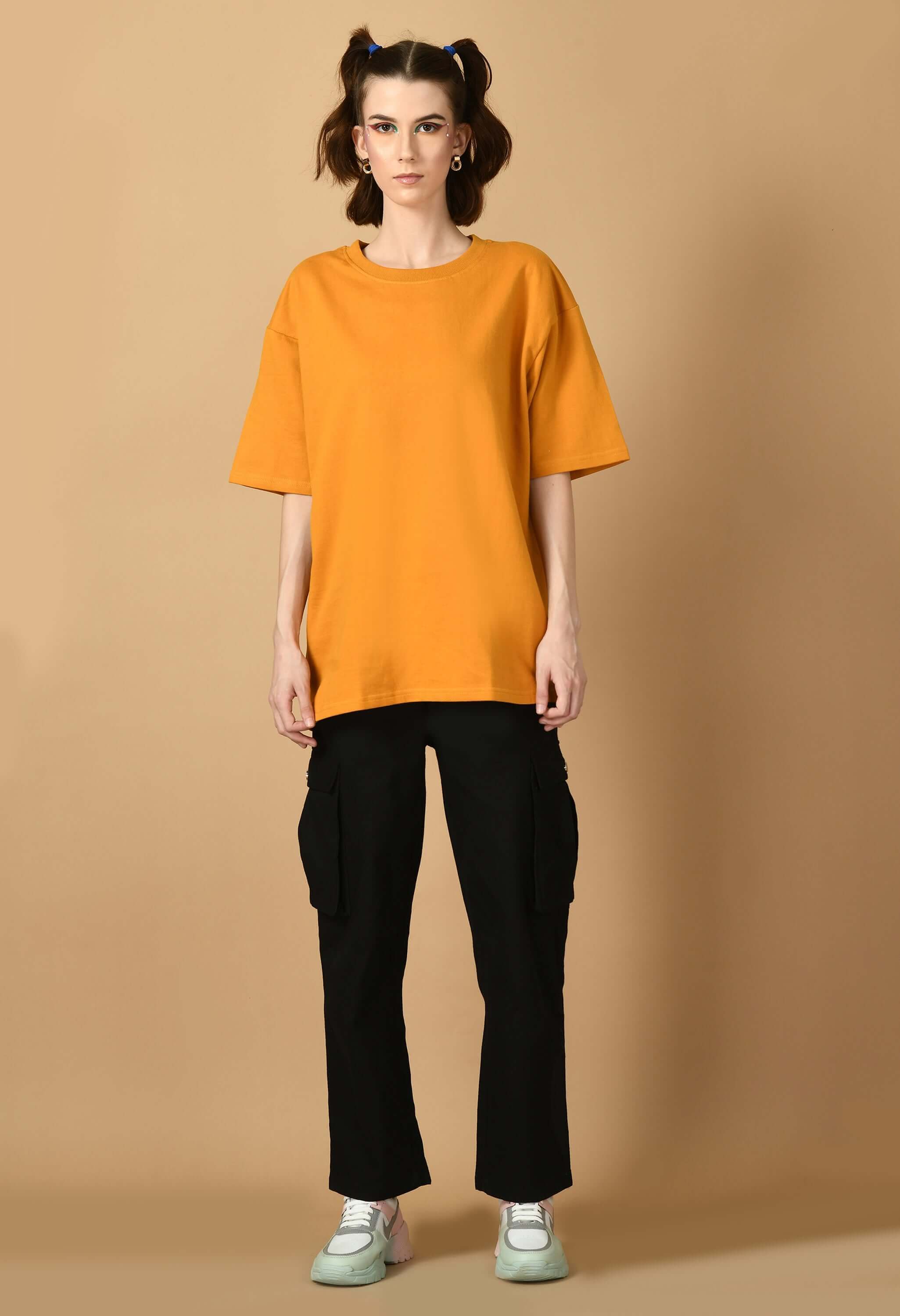 Mustard women's oversized t-shirt 