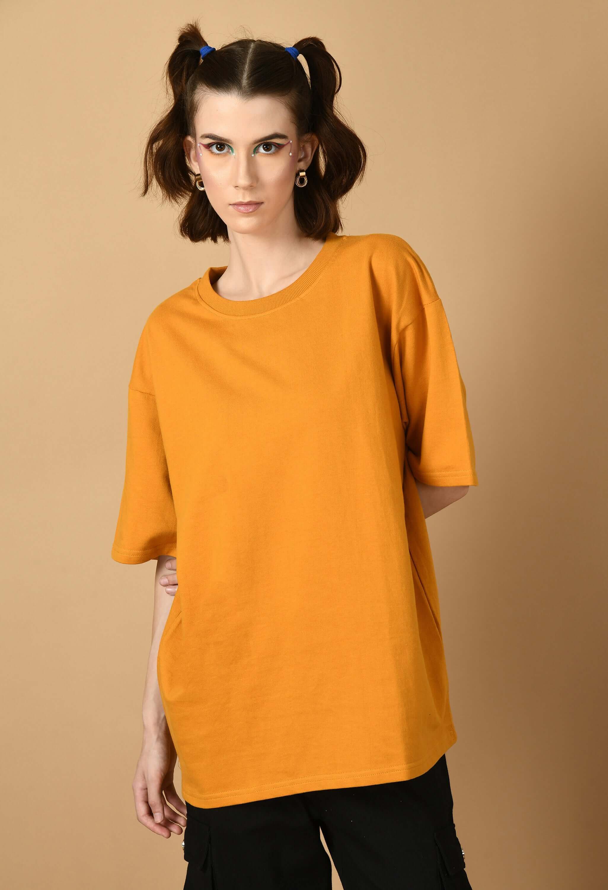 Mustard women's oversized t-shirt by offmint