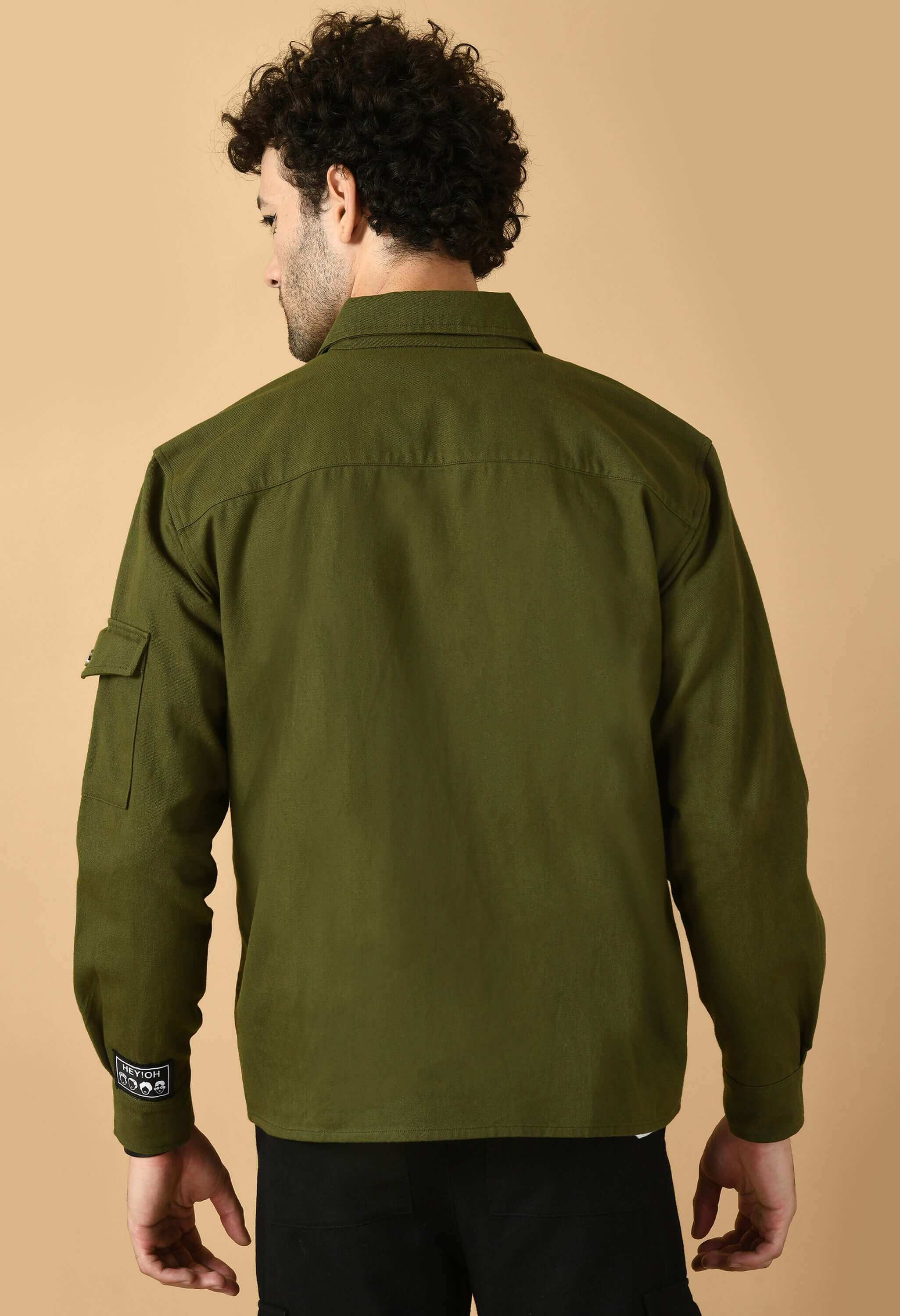 Olive overshirt men's 