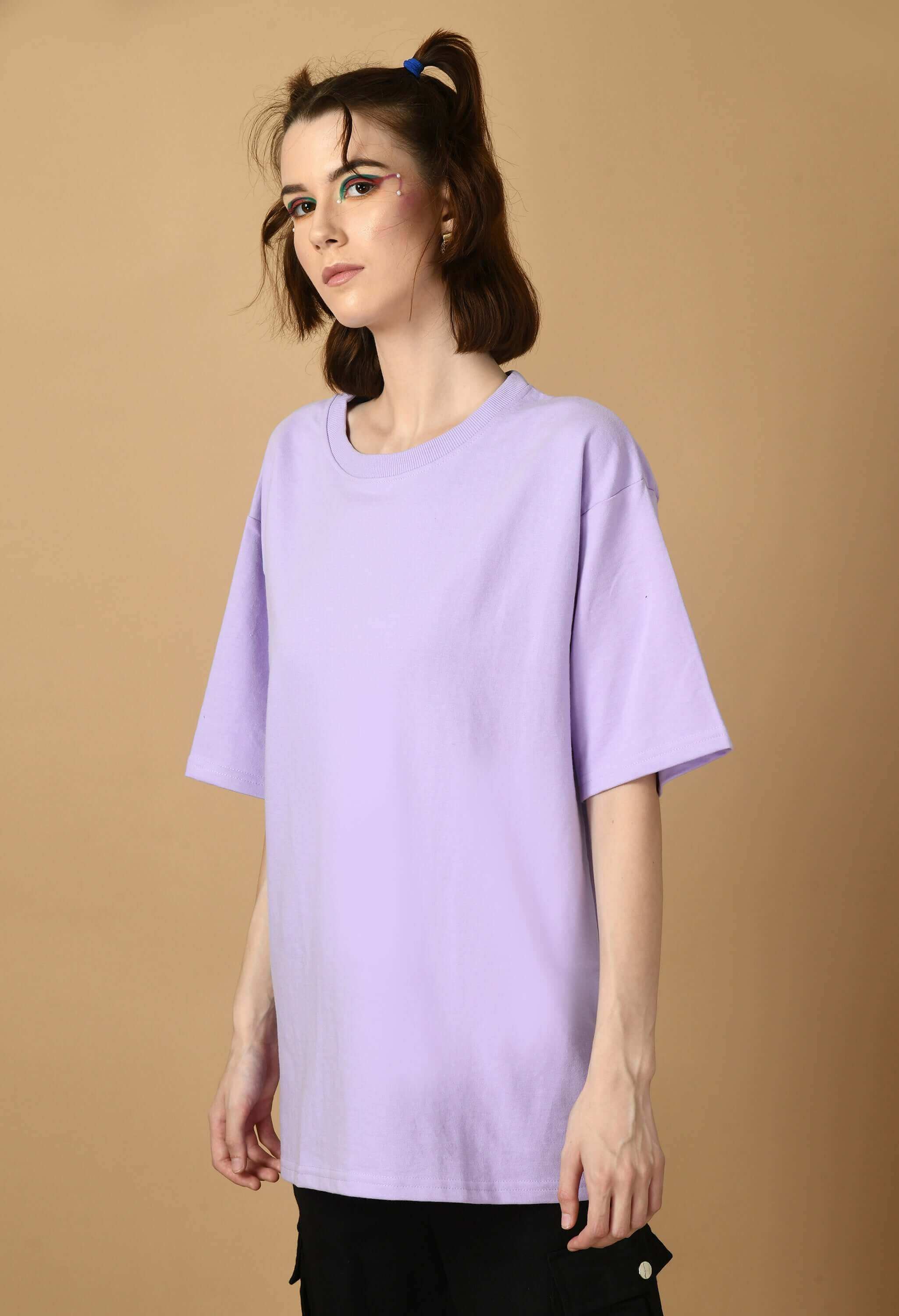 Plain lavender color oversized t-shirt 