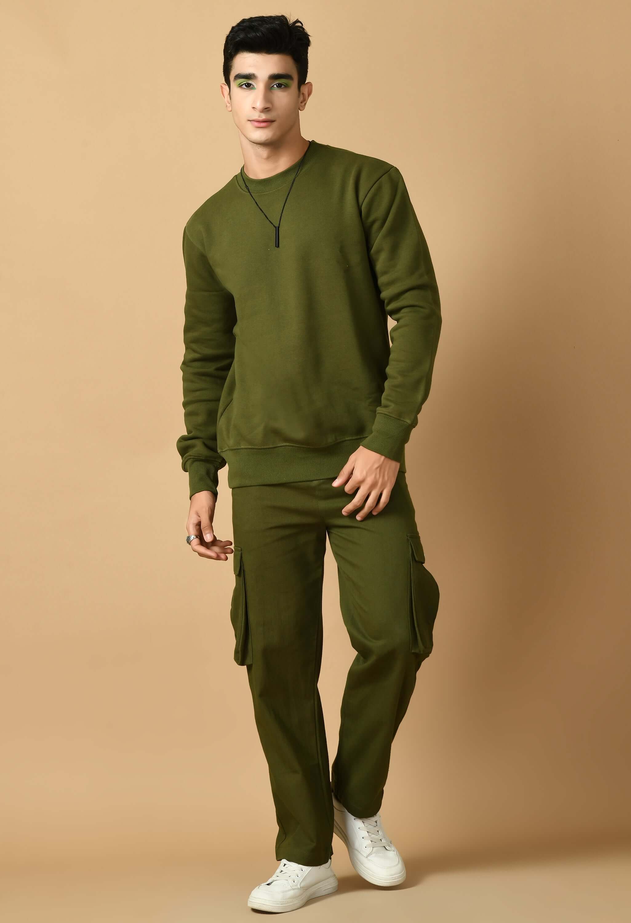 The incredible goku printed olive green color sweatshirt