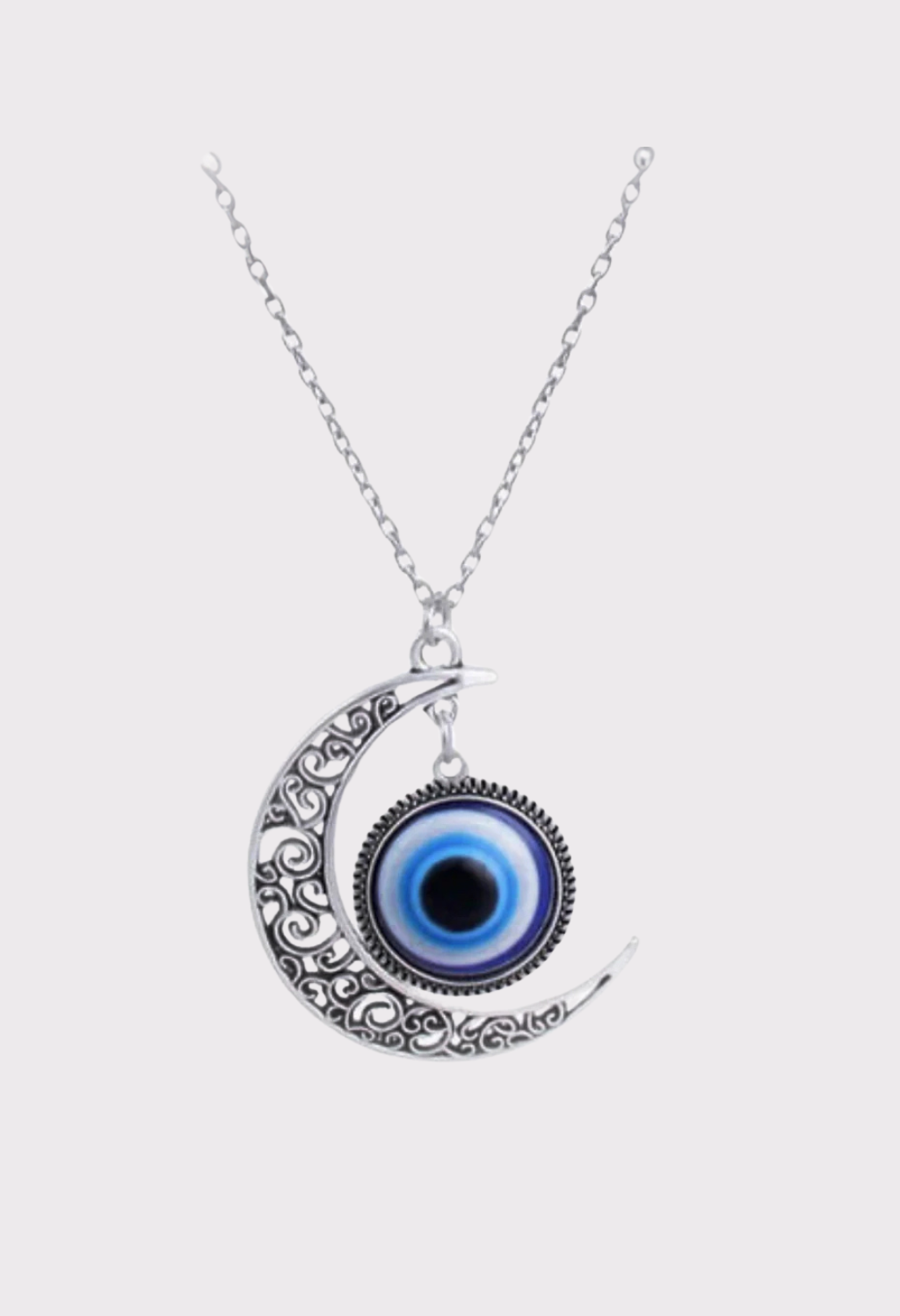 Silver-Plated Evil-Eye Chain Pendant For Men By Offmint