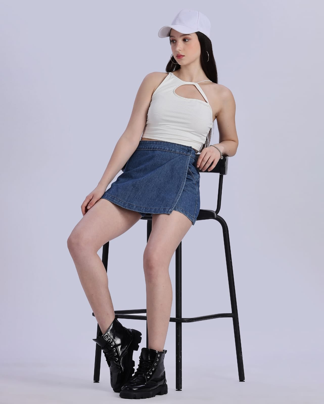 Mid Blue Women's Skort