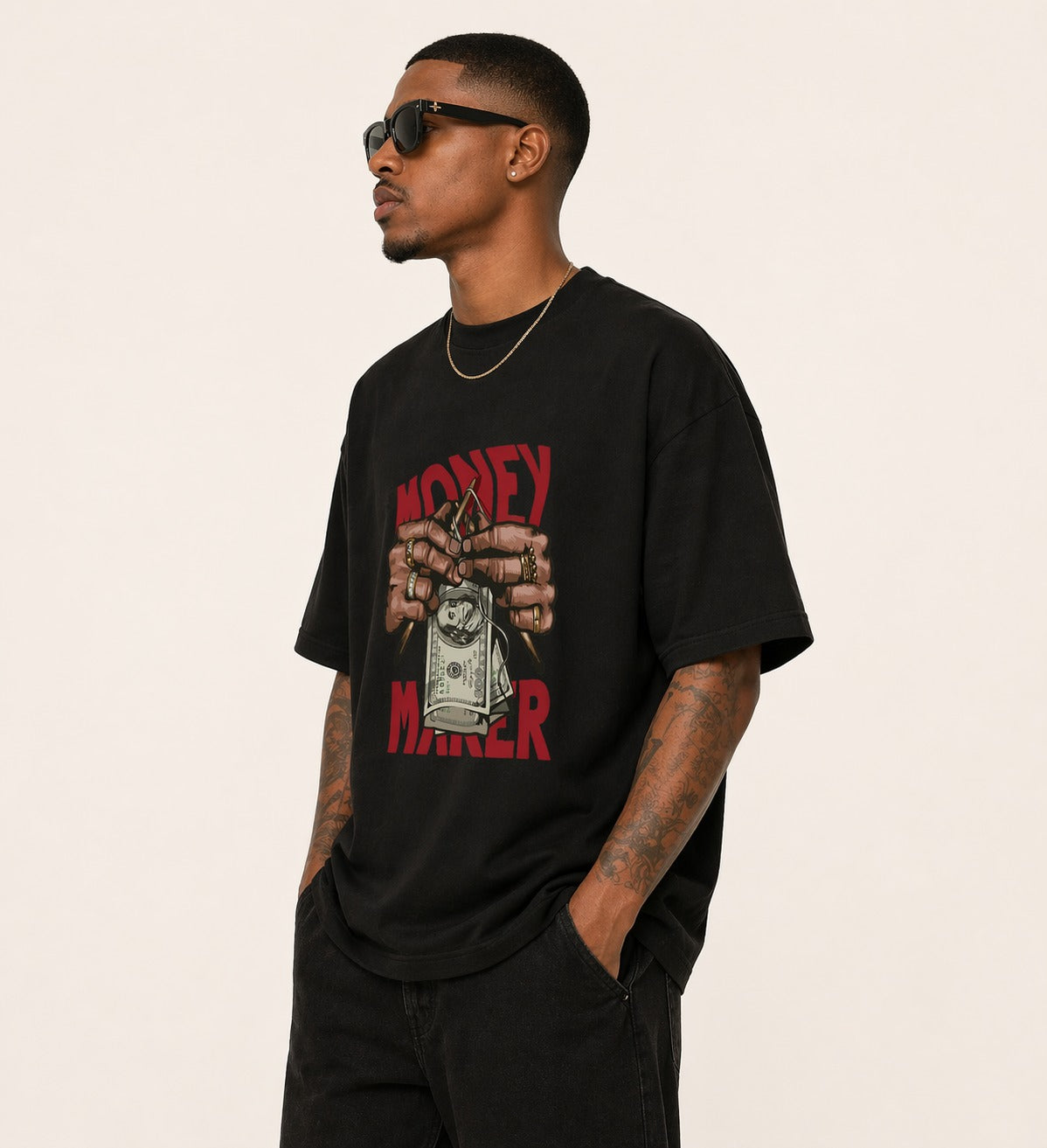 Premium Money Maker Graphic Oversized Tshirt